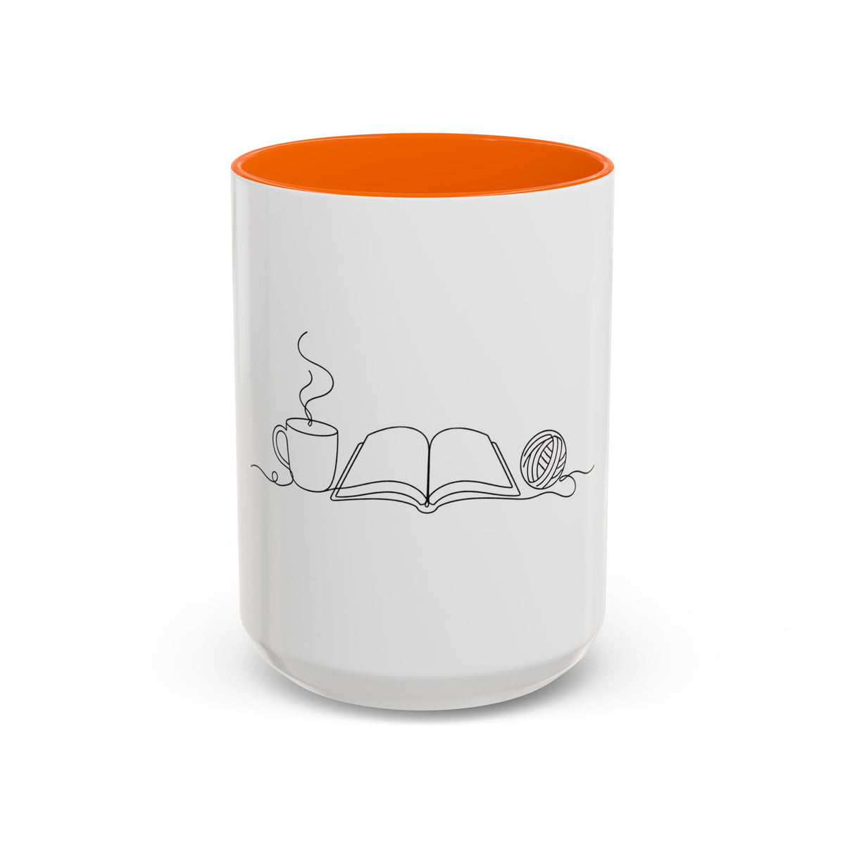 The Holy Trinity – Coffee, Books & Yarn One Line Art Mug