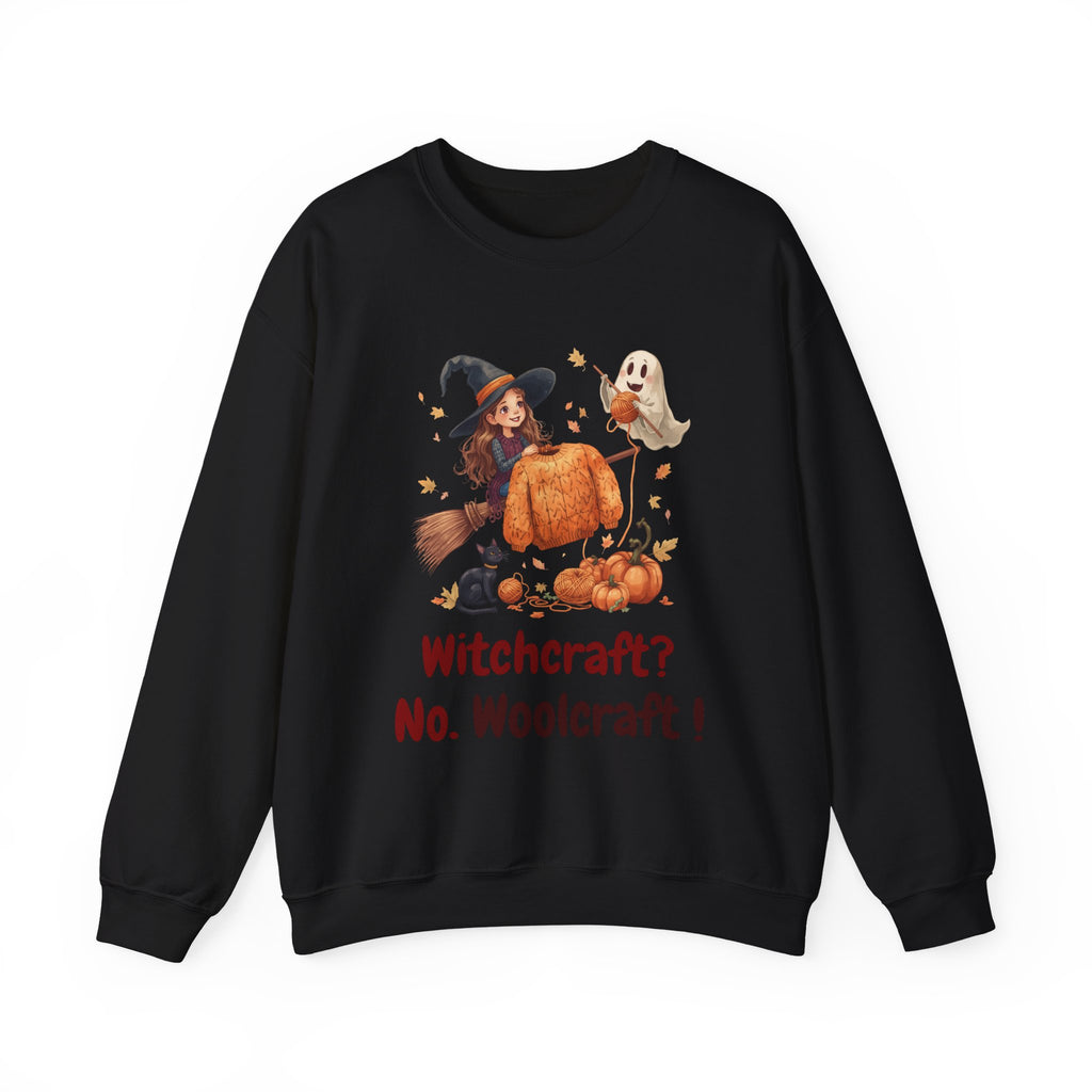 Witchcraft? No, Woolcraft — Funny Halloween Knitting Sweatshirt