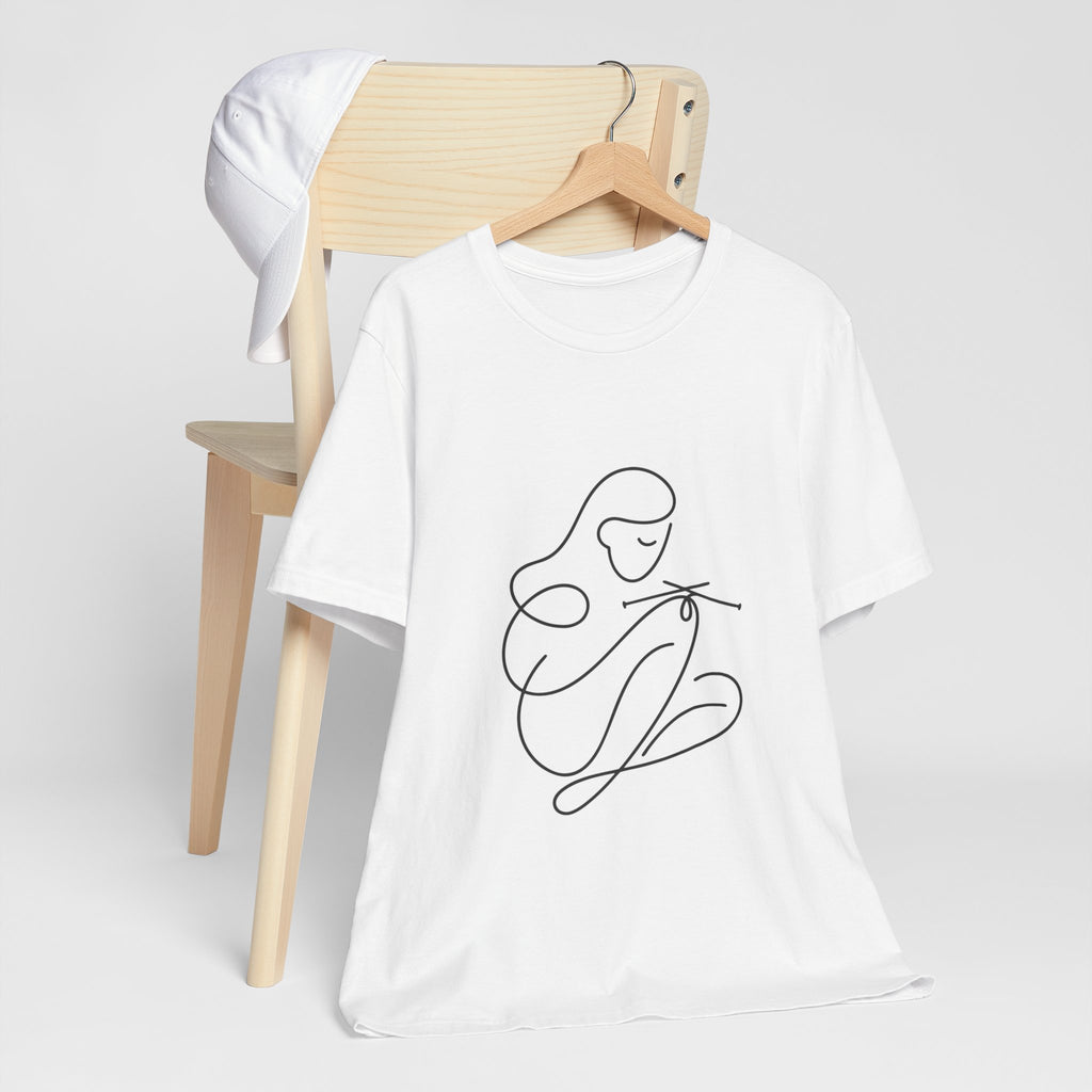 Time to Knit – One Line Art Unisex Tee