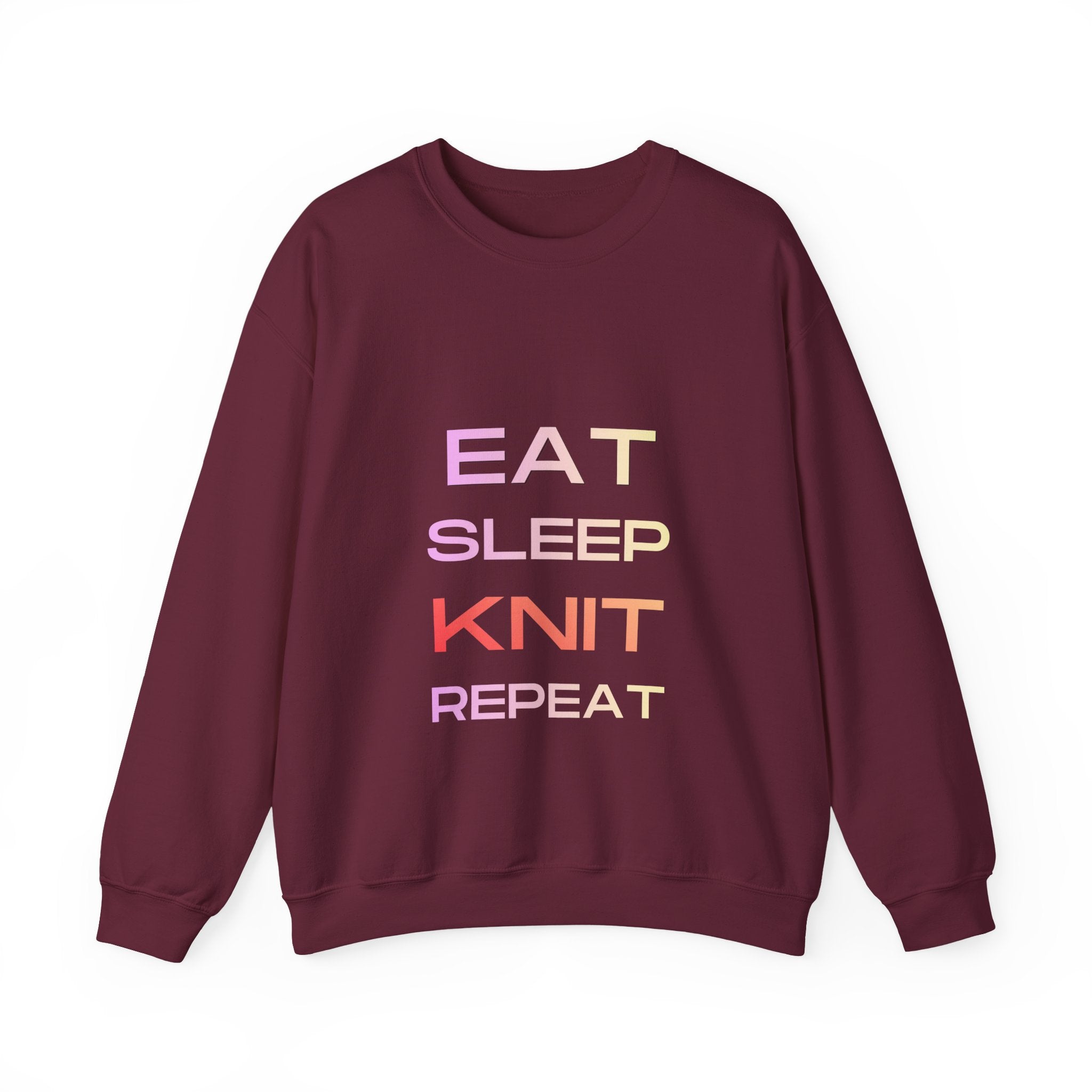 Eat Sleep Knit Repeat — Women's Knitting Sweatshirt