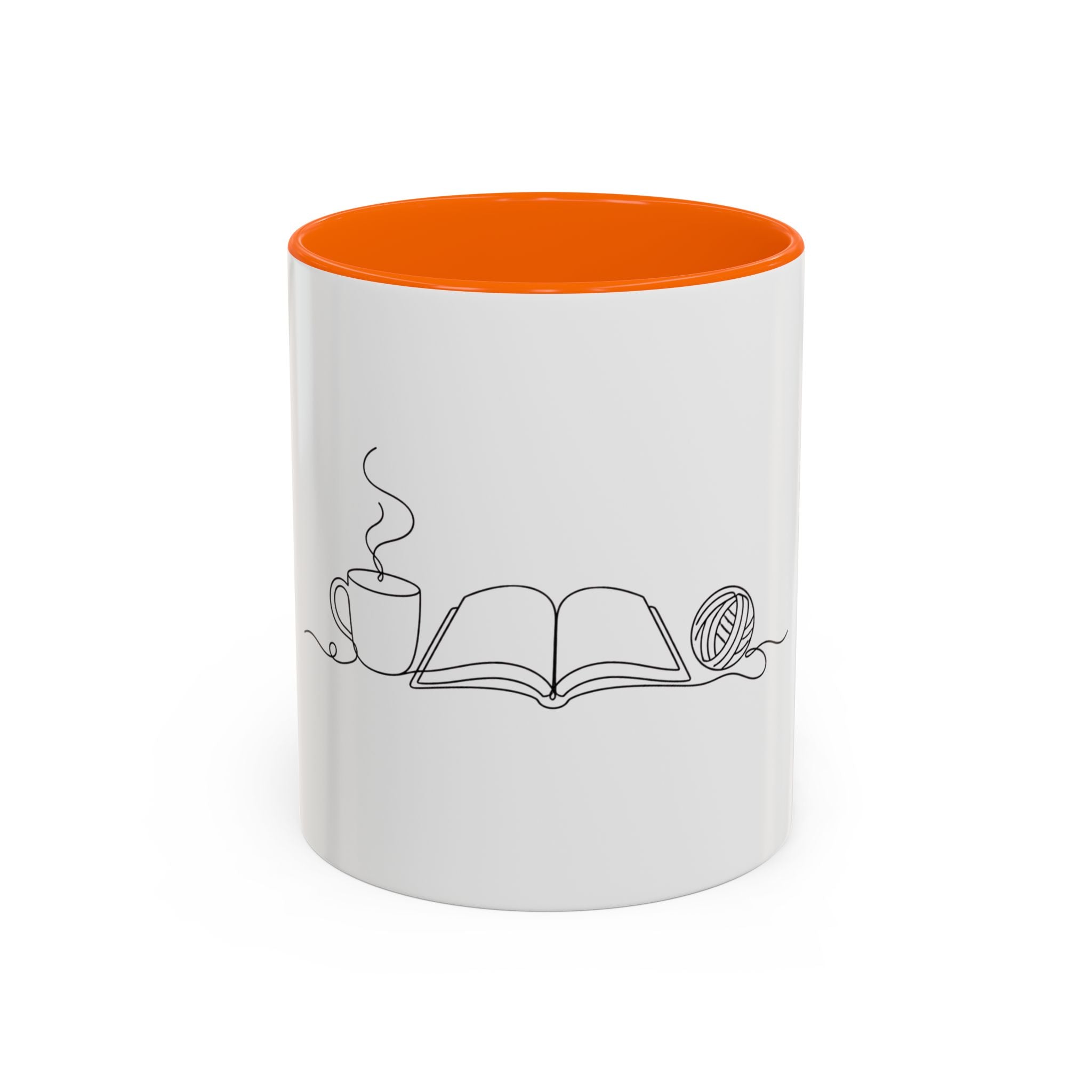 The Holy Trinity – Coffee, Books & Yarn One Line Art Mug
