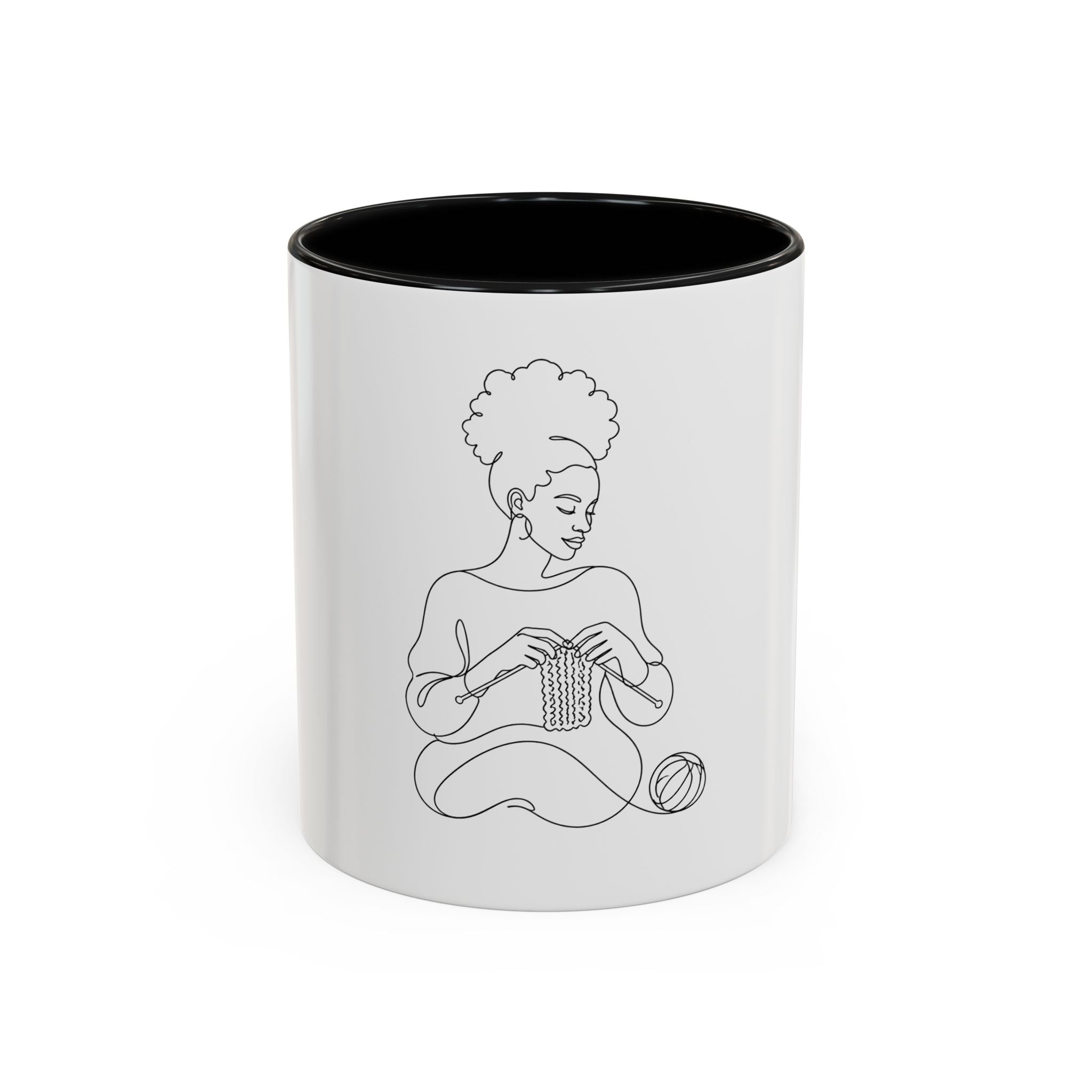She Knits Her Own Story – One Line Art Mug