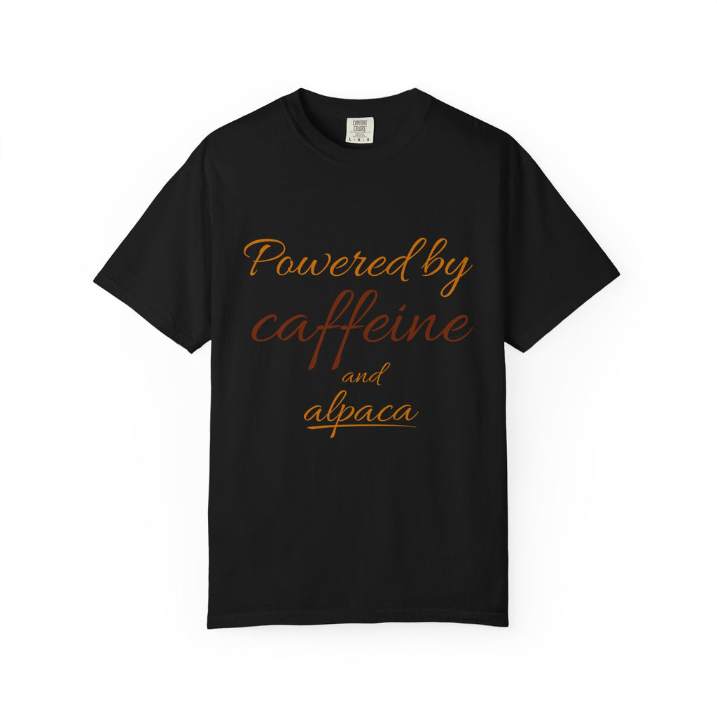 Powered by Caffeine & Alpaca — Women's Tee