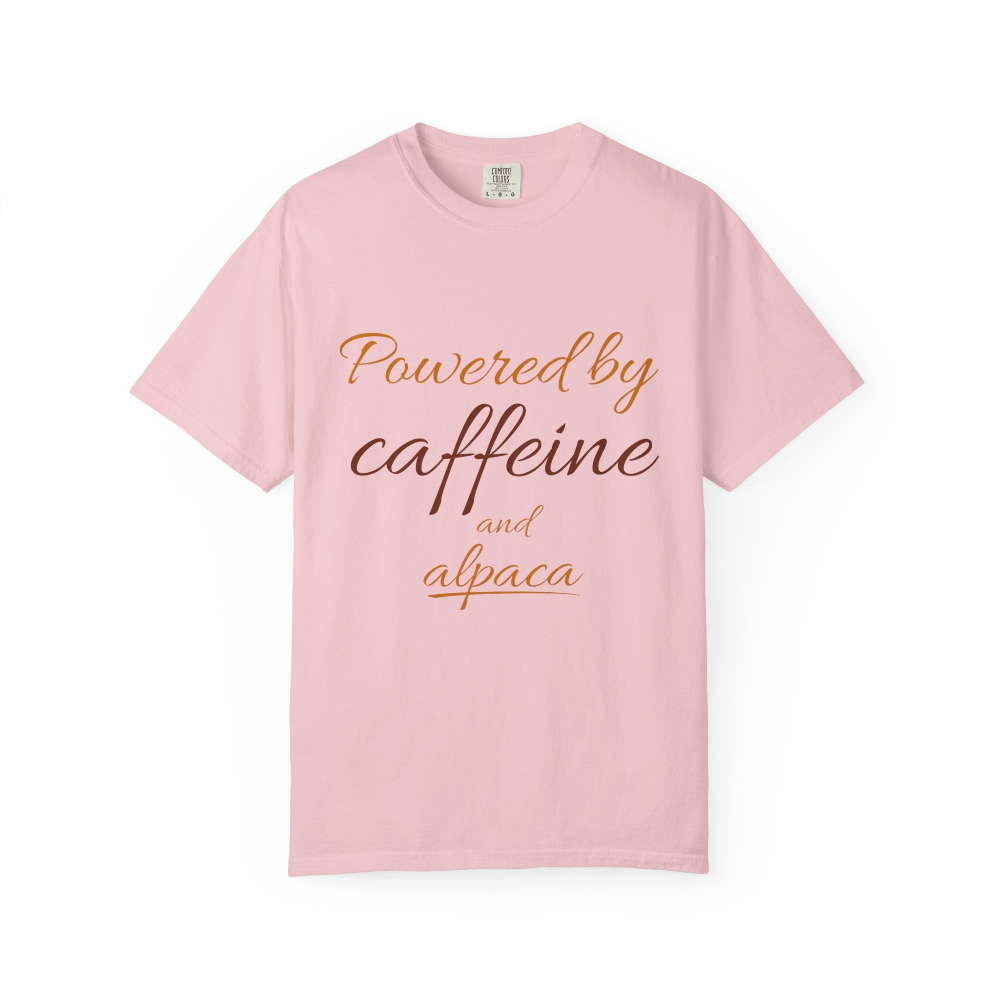 Powered by Caffeine & Alpaca — Women's Tee