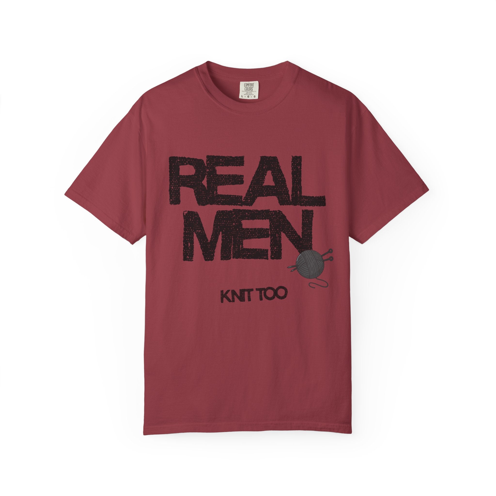 "Real Men knit too" – Funny Knitting T-Shirt for Men