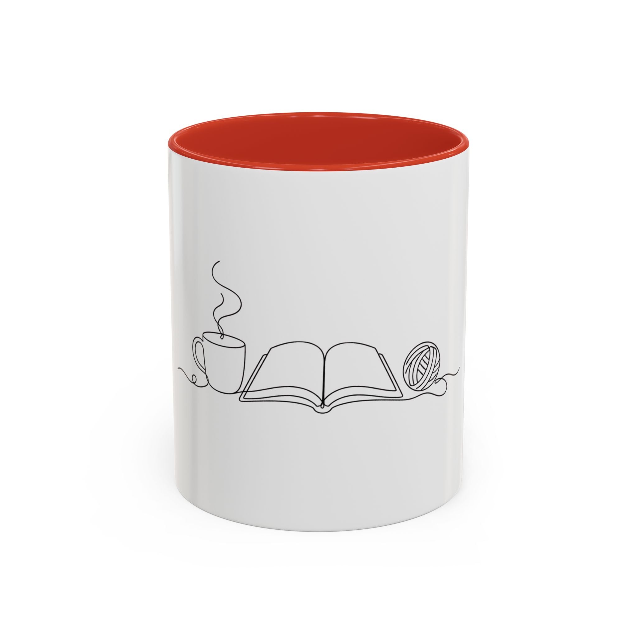 The Holy Trinity – Coffee, Books & Yarn One Line Art Mug