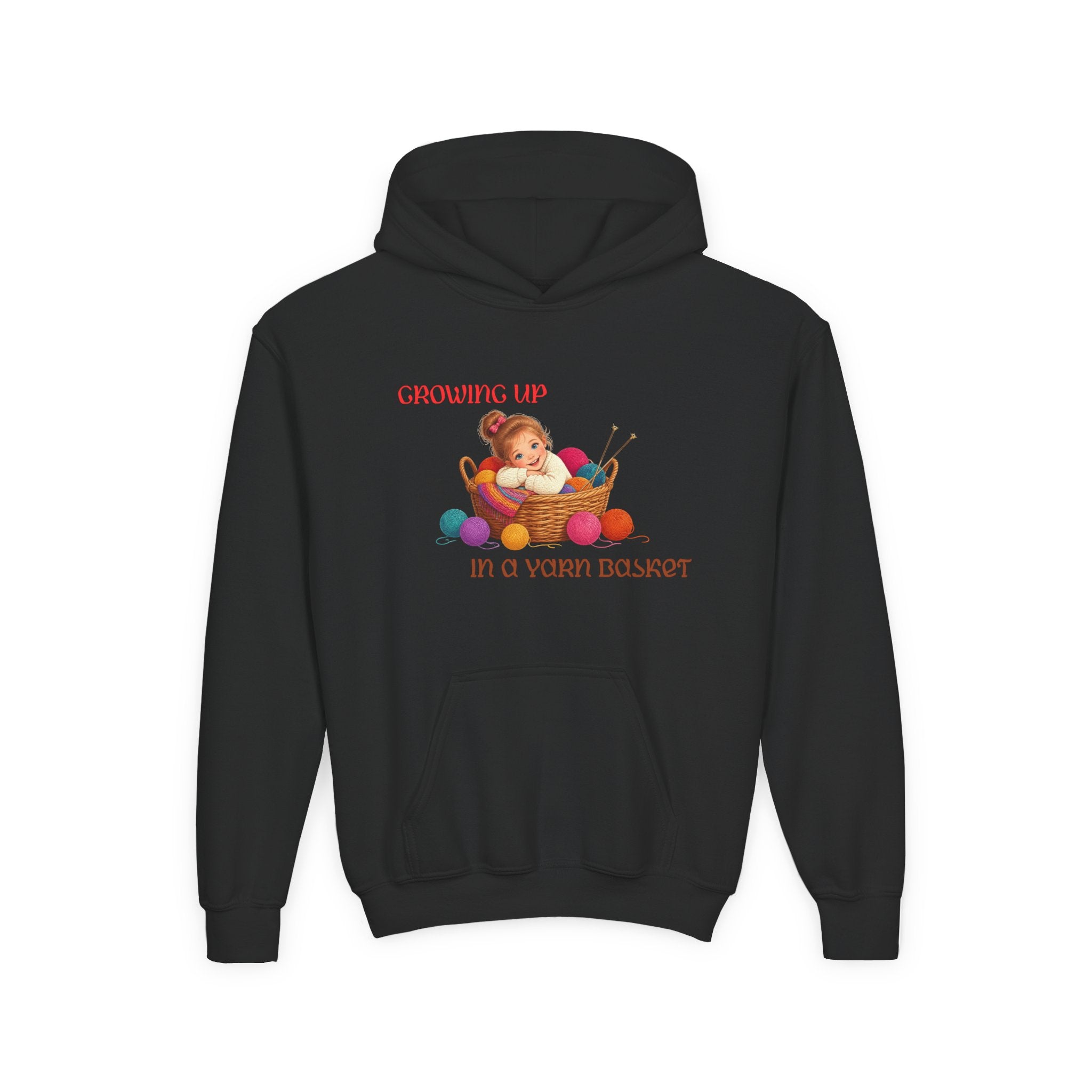 Growing Up in a Yarn Basket Youth Hoodie