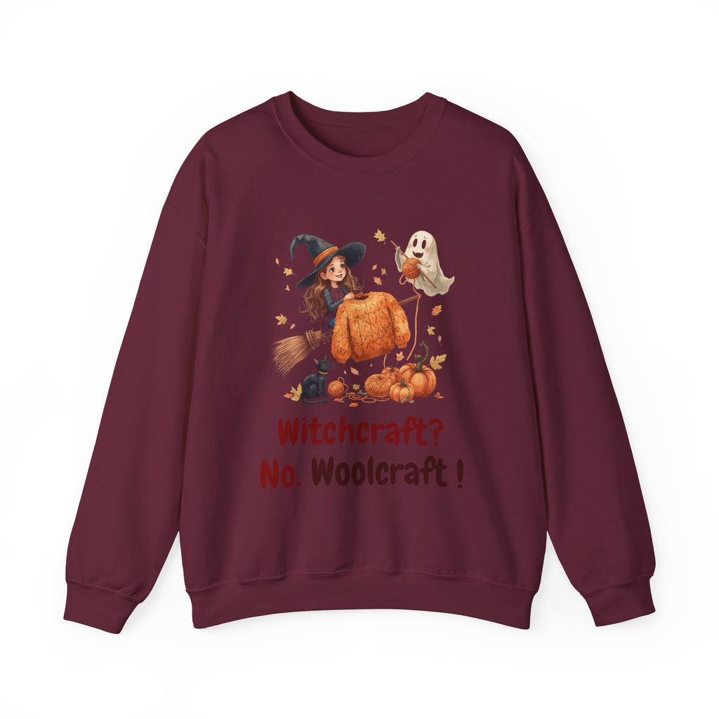 Witchcraft? No, Woolcraft — Funny Halloween Knitting Sweatshirt