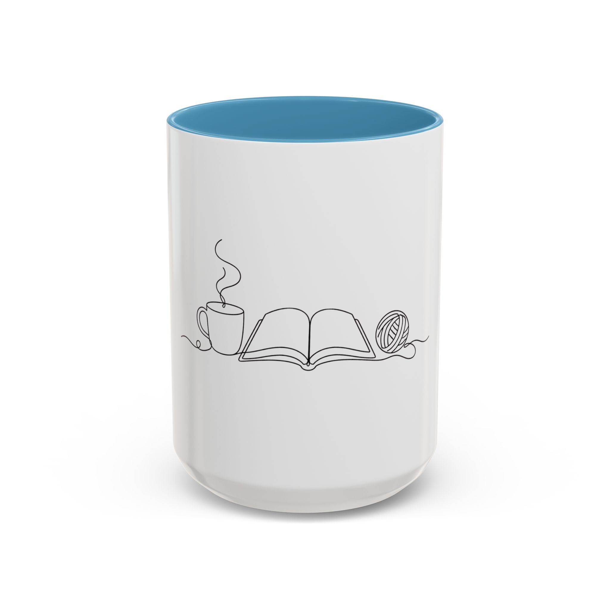 The Holy Trinity – Coffee, Books & Yarn One Line Art Mug