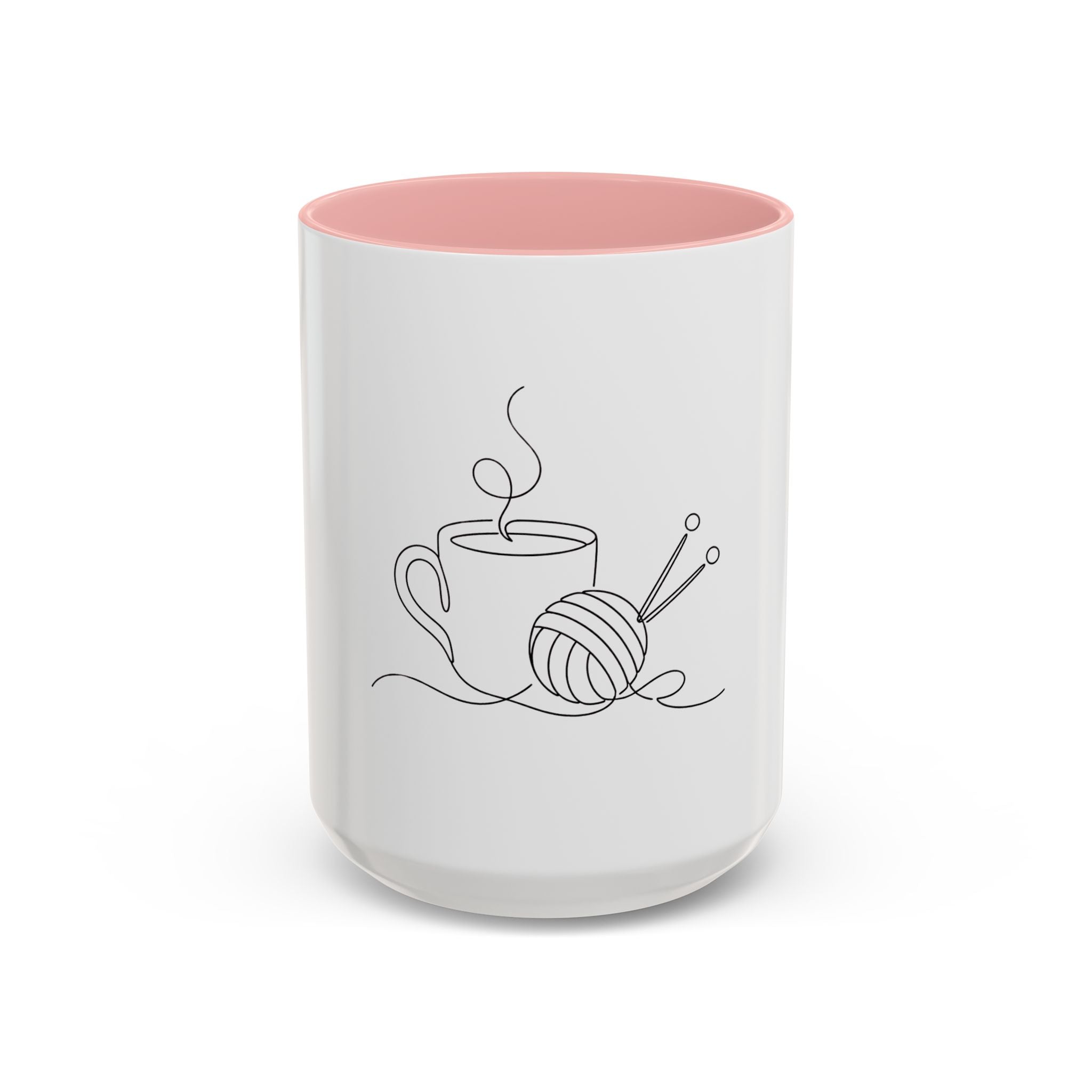 Coffee First, Knitting Second – One Line Art Mug