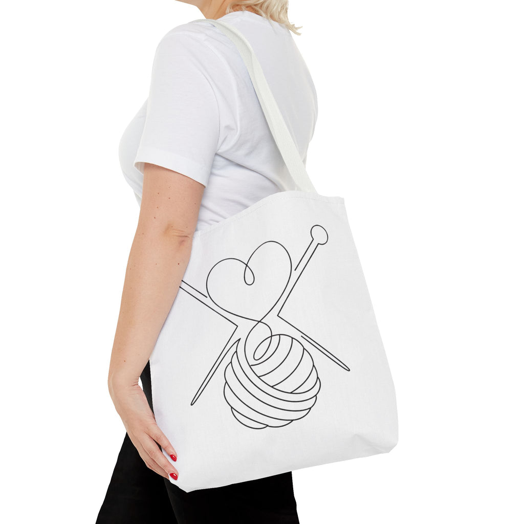 Made with Love & Yarn – One Line Art Tote Bag