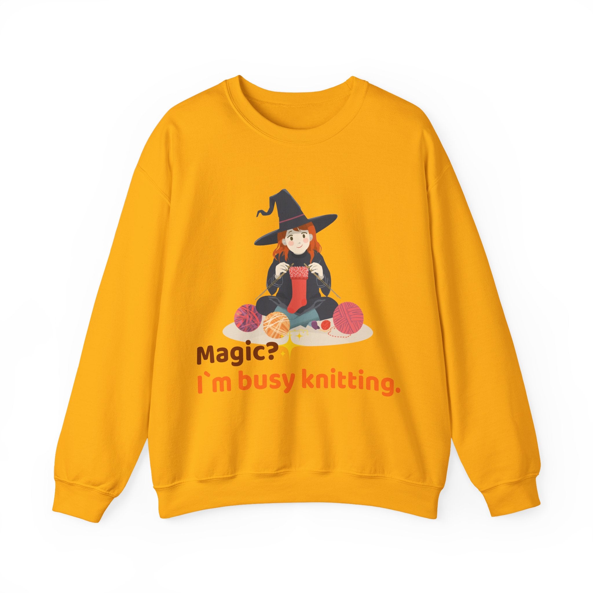 Magic? I’m Busy Knitting — Halloween Knitting Sweatshirt