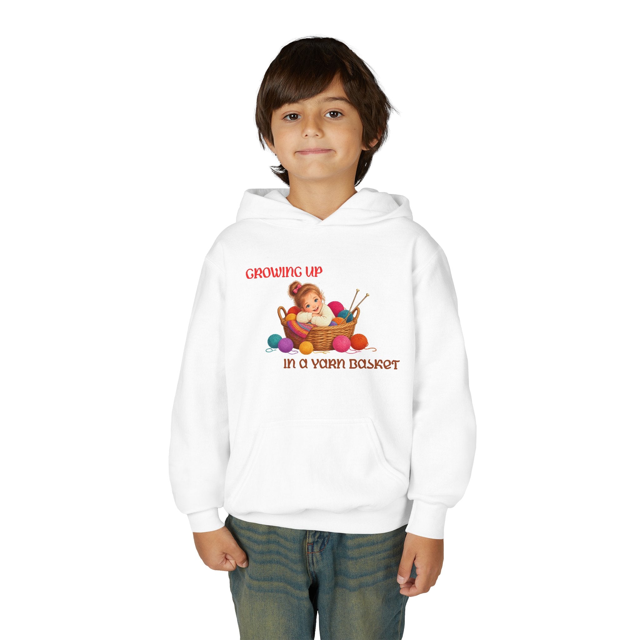 Growing Up in a Yarn Basket Youth Hoodie