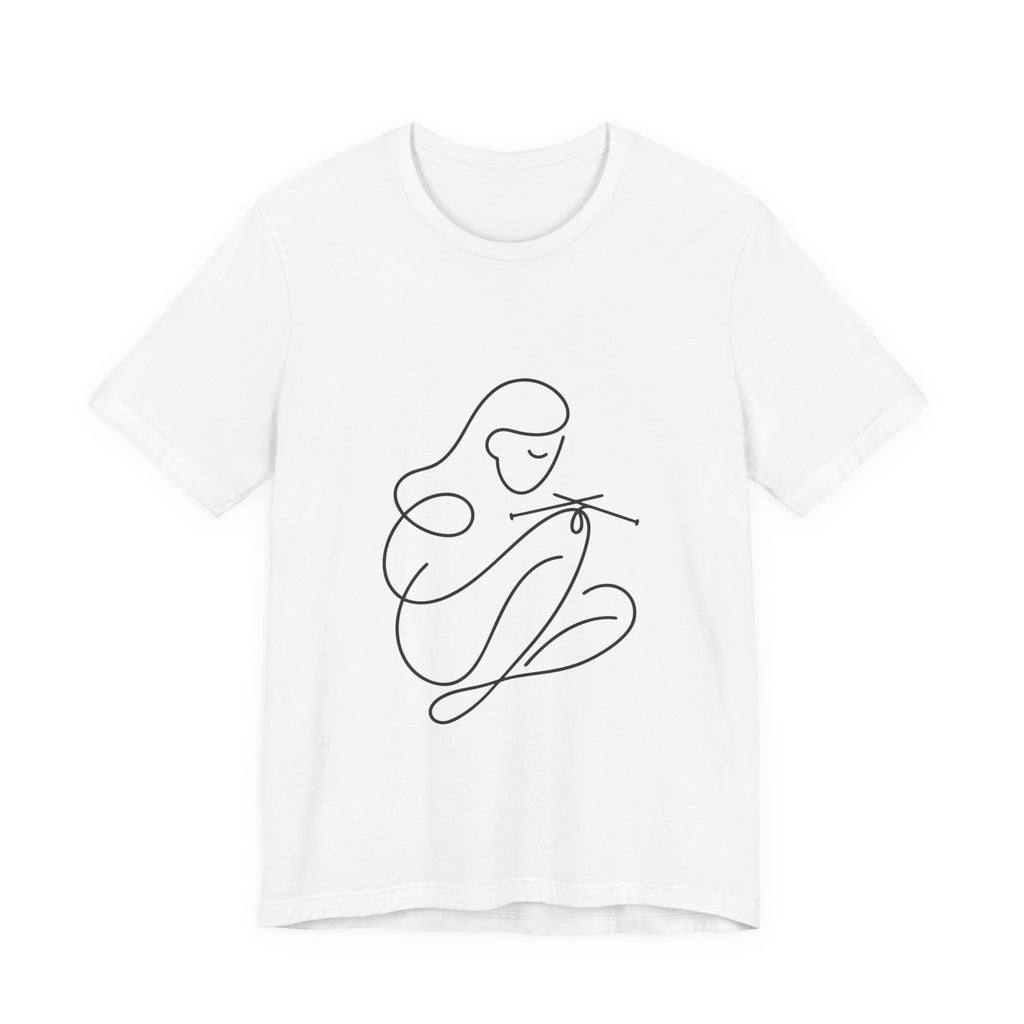 Time to Knit – One Line Art Unisex Tee