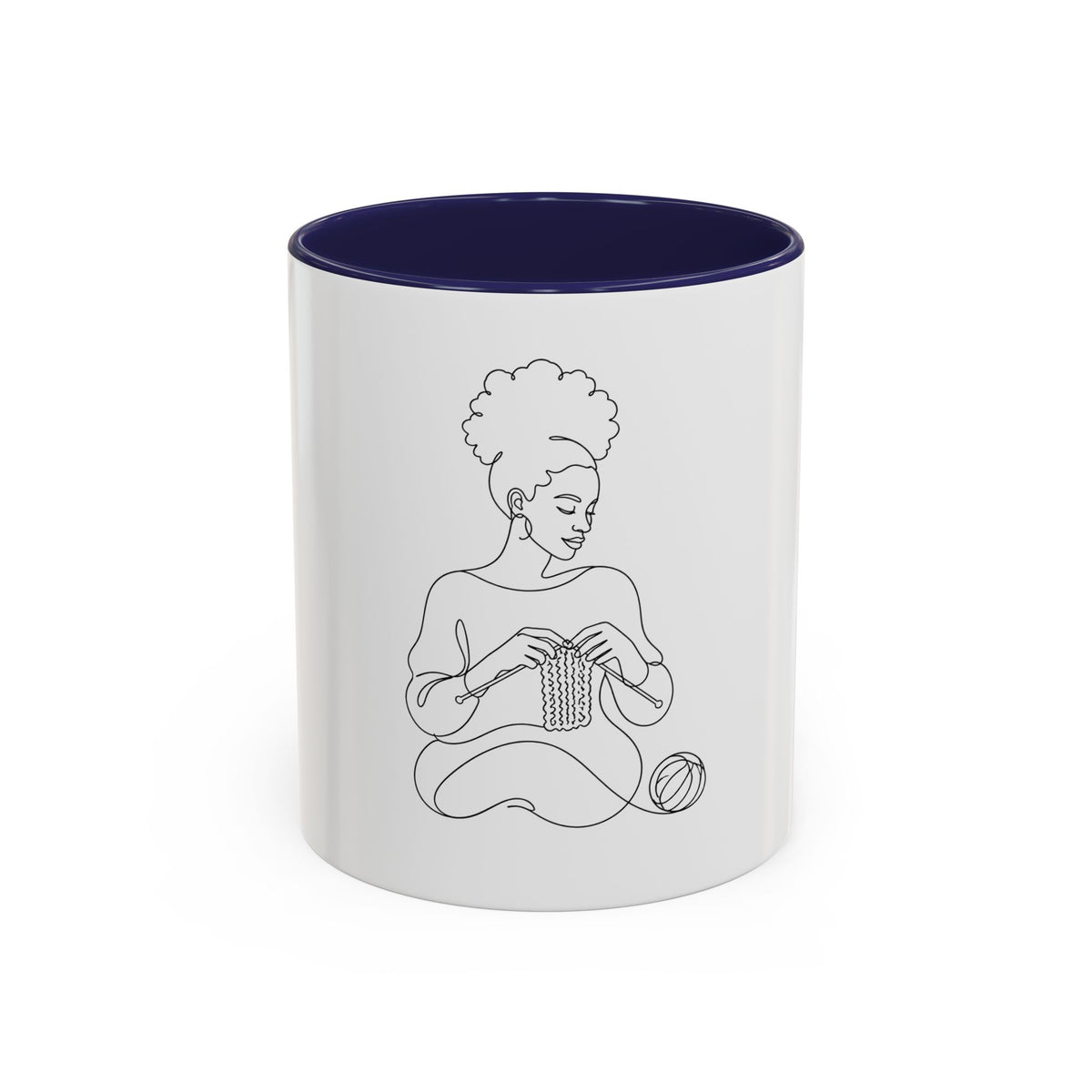 She Knits Her Own Story – One Line Art Mug