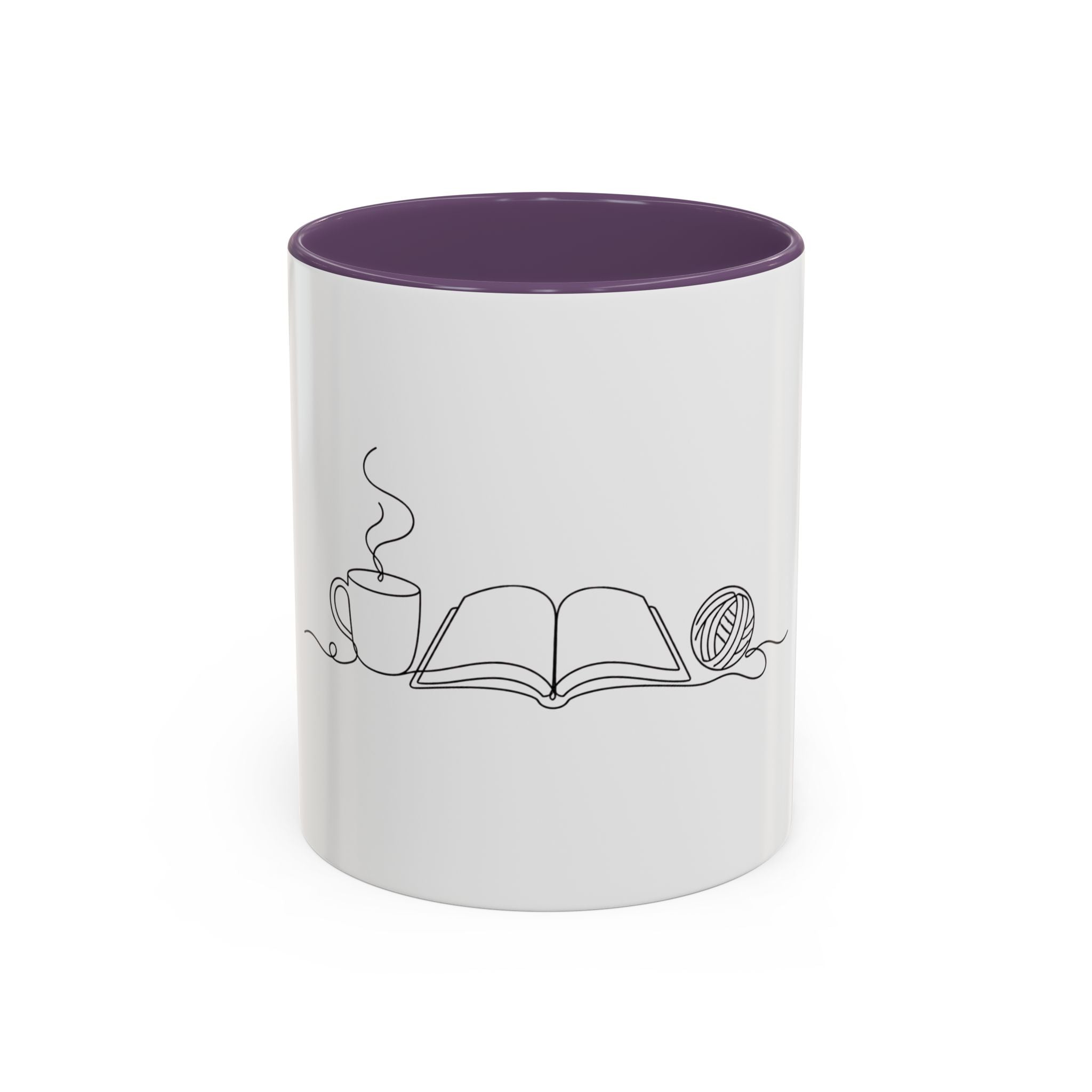 The Holy Trinity – Coffee, Books & Yarn One Line Art Mug