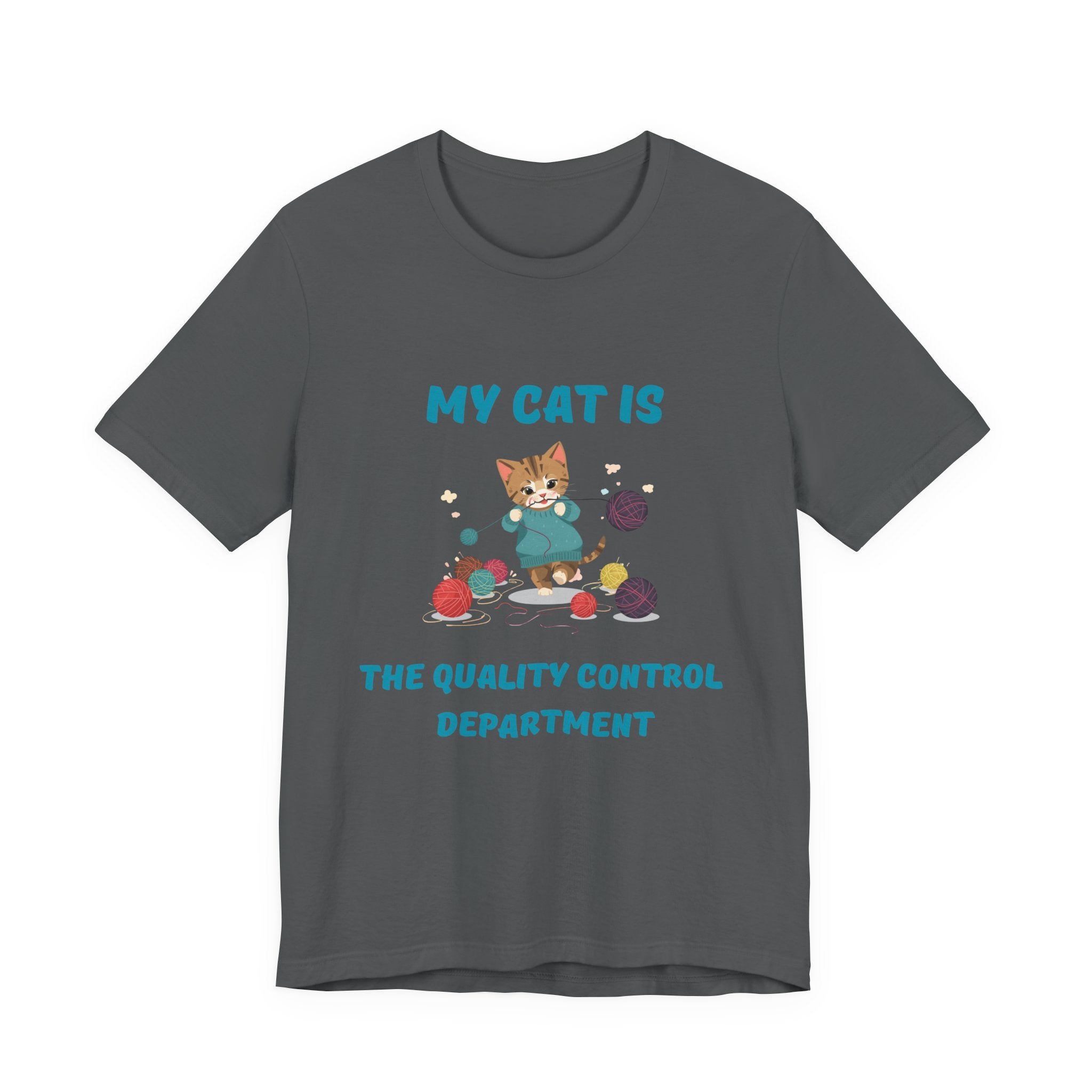 "My Cat Is the Quality Control Department" Unisex Knitting Tee