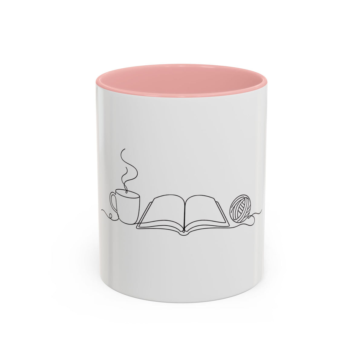The Holy Trinity – Coffee, Books & Yarn One Line Art Mug