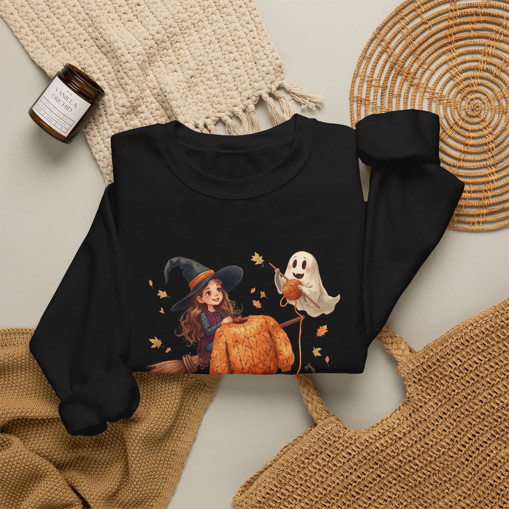 Witchcraft? No, Woolcraft — Funny Halloween Knitting Sweatshirt