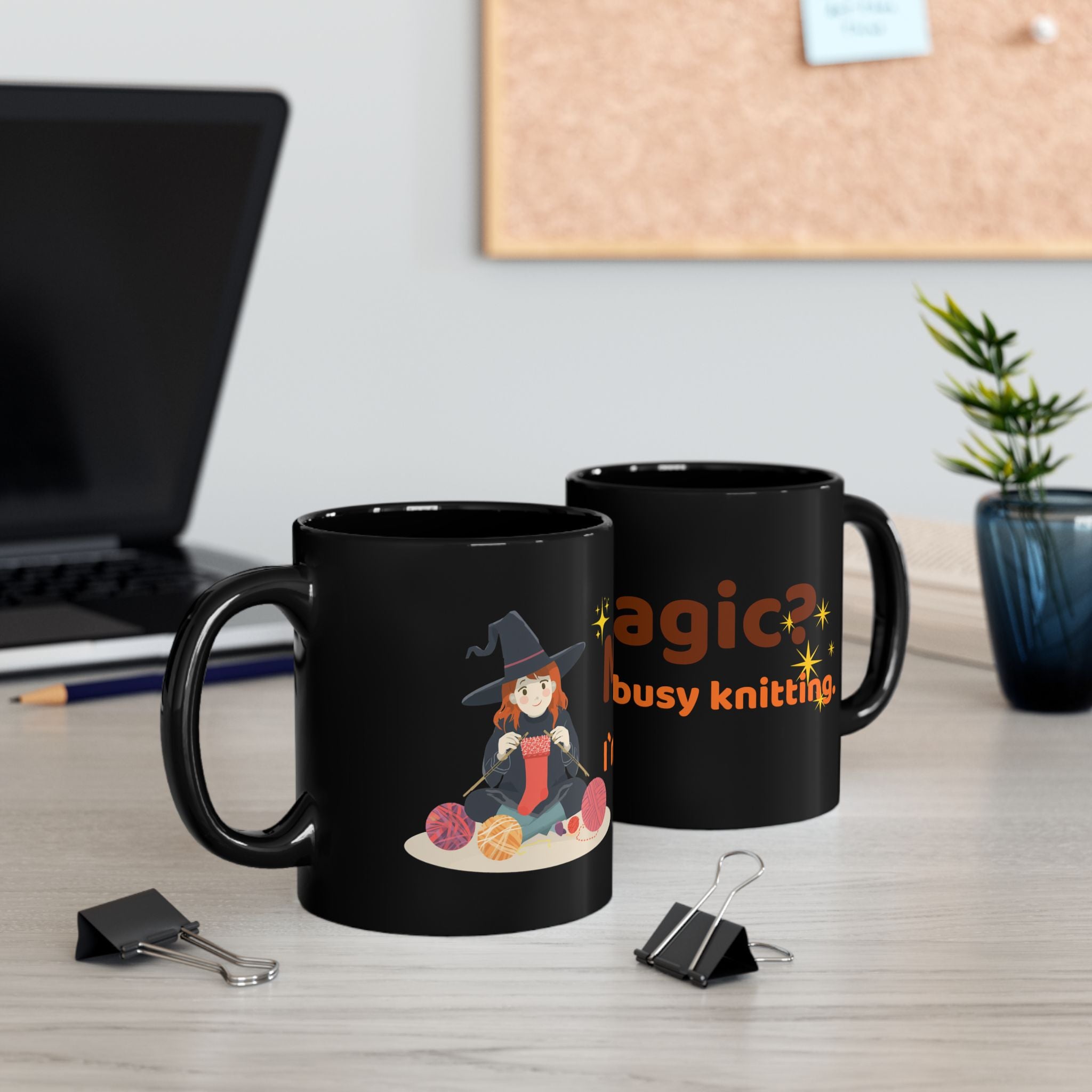 Magic? I’m Busy Knitting — Halloween Knitter Mug