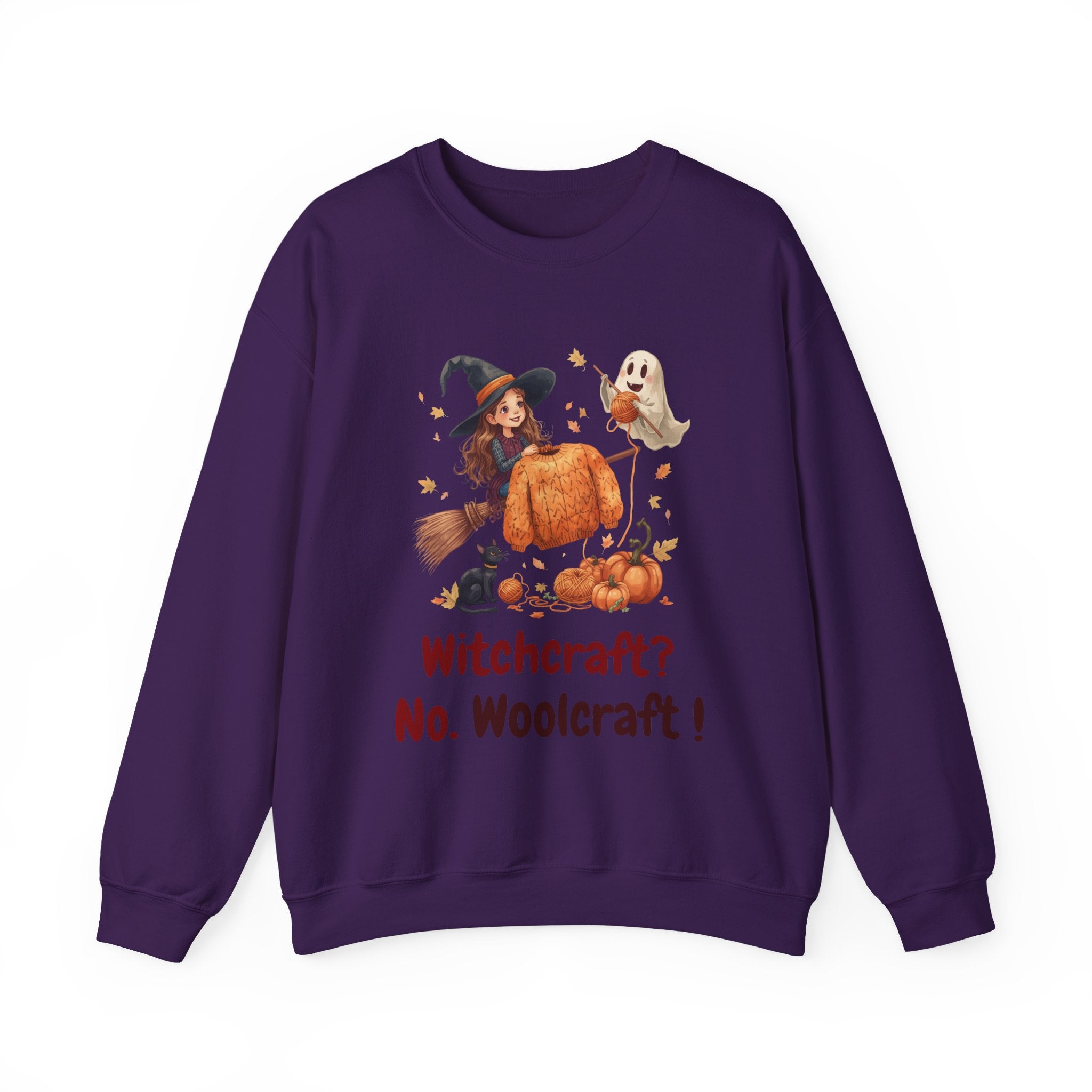 Witchcraft? No, Woolcraft — Funny Halloween Knitting Sweatshirt