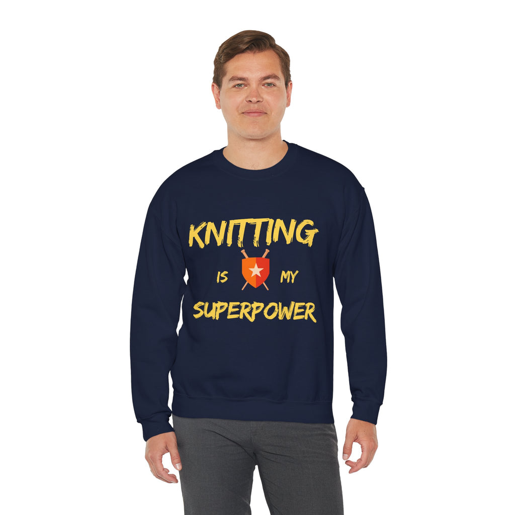 Knitting Is My Superpower — Men's Graphic Sweatshirt