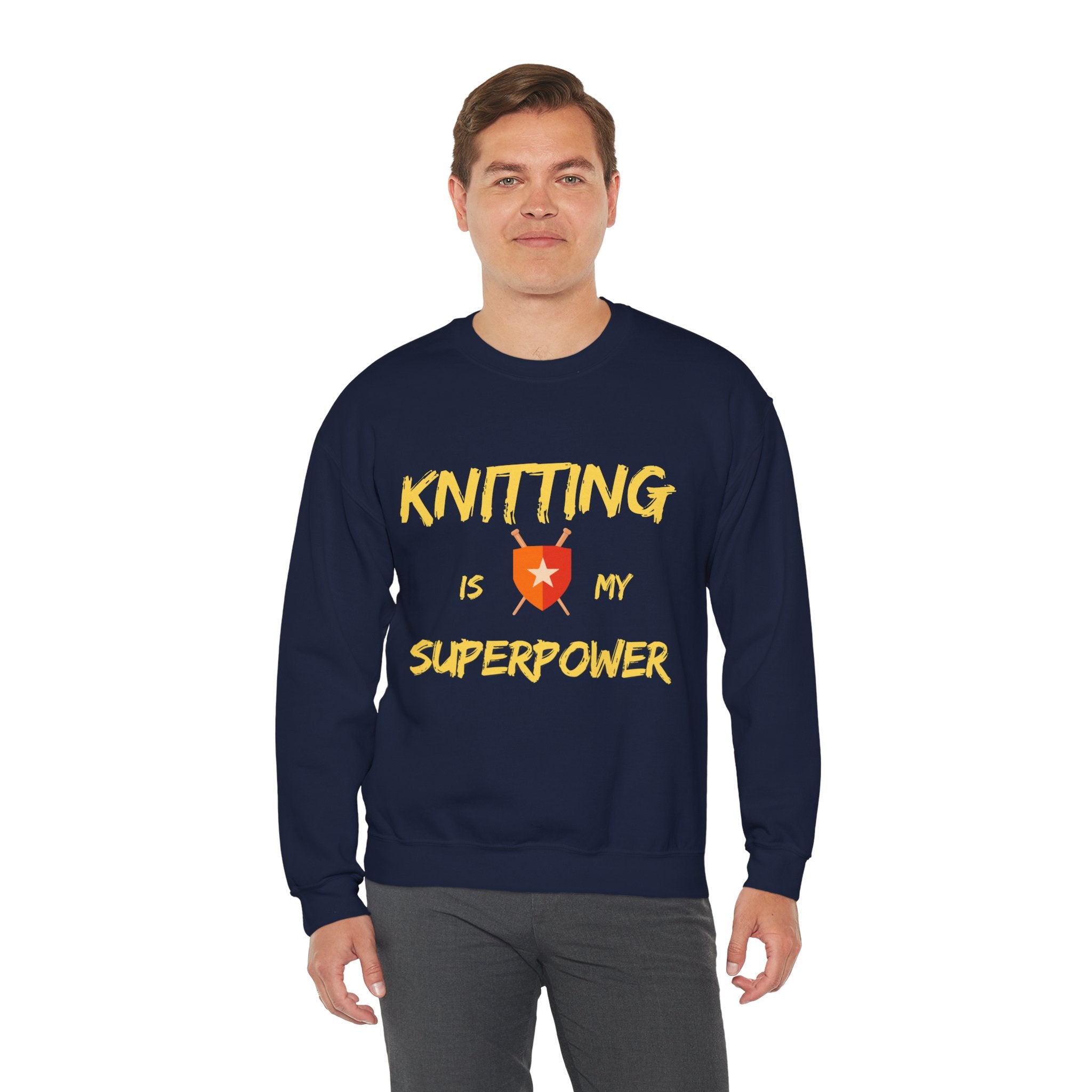 Knitting Is My Superpower — Men's Graphic Sweatshirt