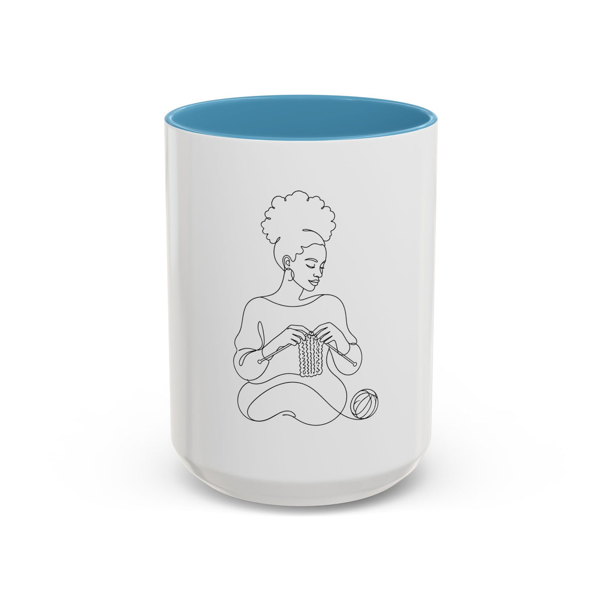 She Knits Her Own Story – One Line Art Mug