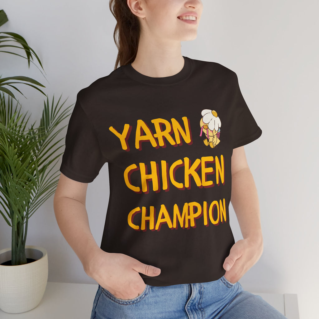 Official Yarn Chicken Champion — Women's Knitting Tee