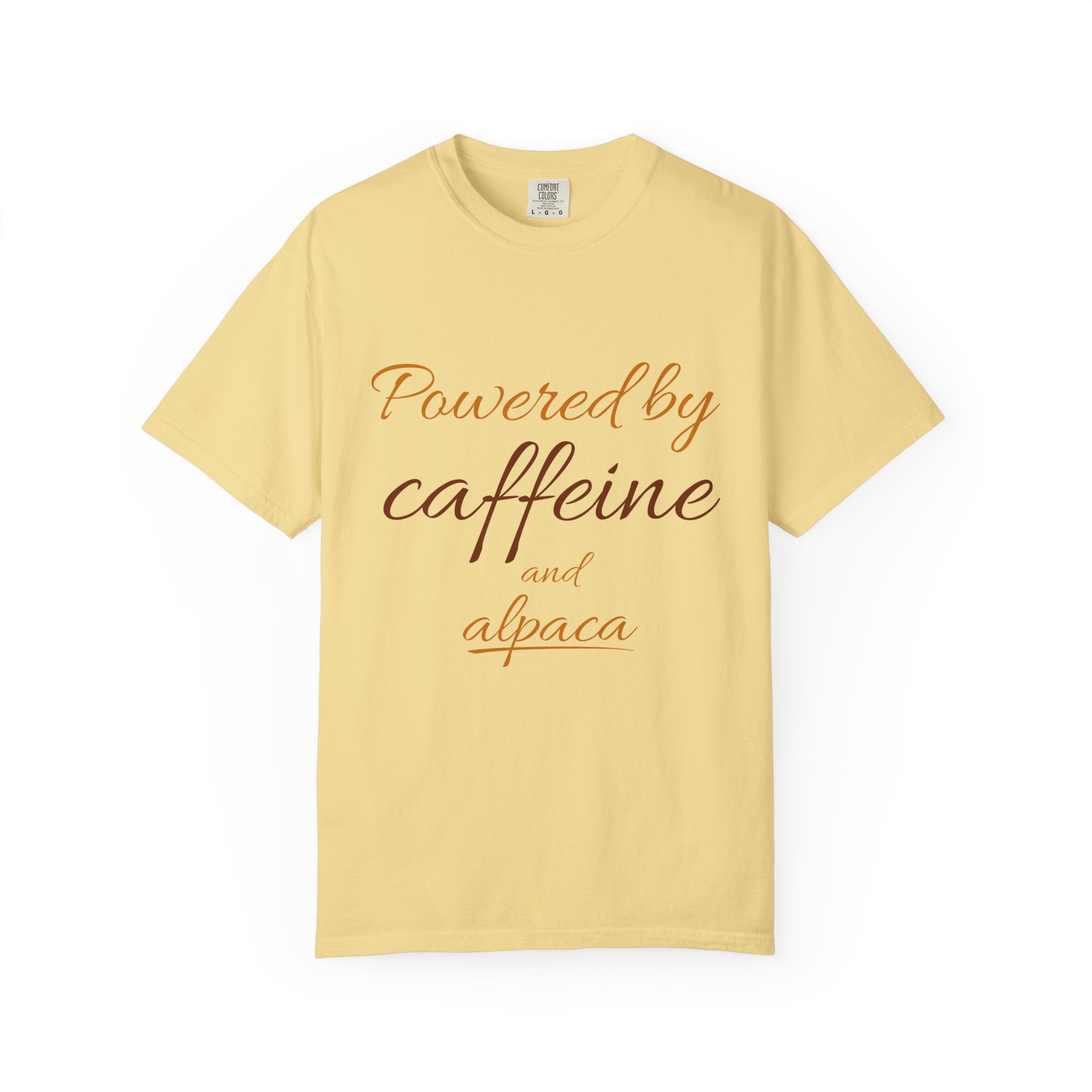 Powered by Caffeine & Alpaca — Women's Tee