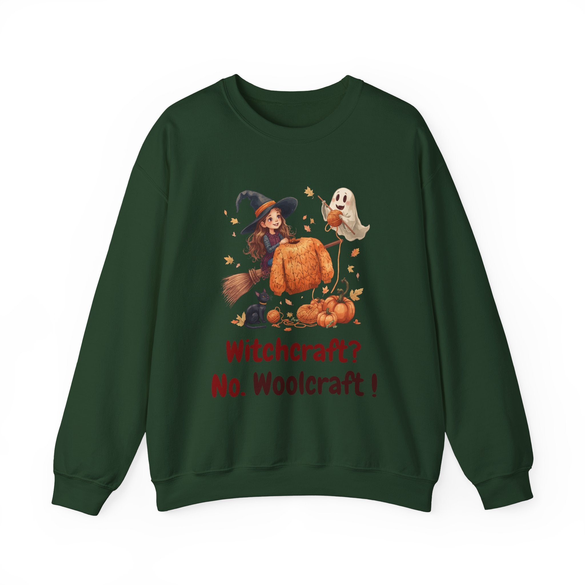 Witchcraft? No, Woolcraft — Funny Halloween Knitting Sweatshirt