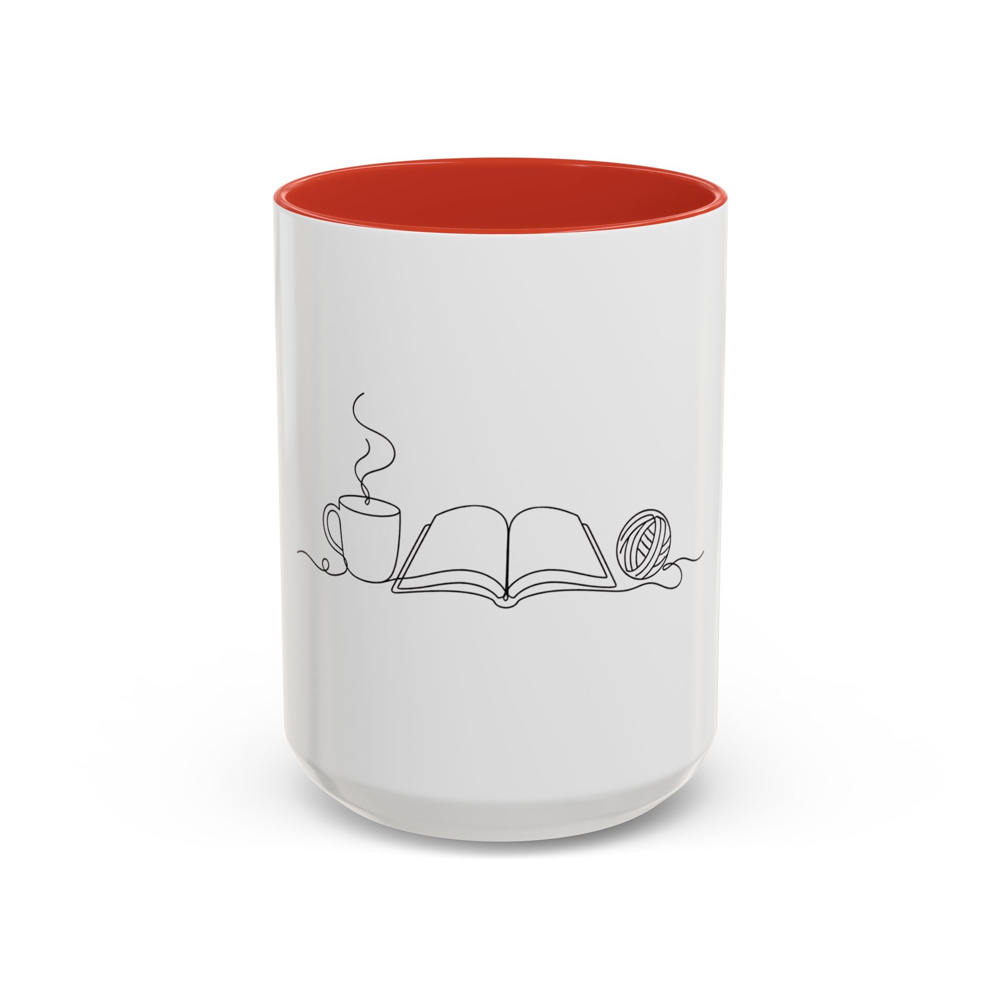 The Holy Trinity – Coffee, Books & Yarn One Line Art Mug