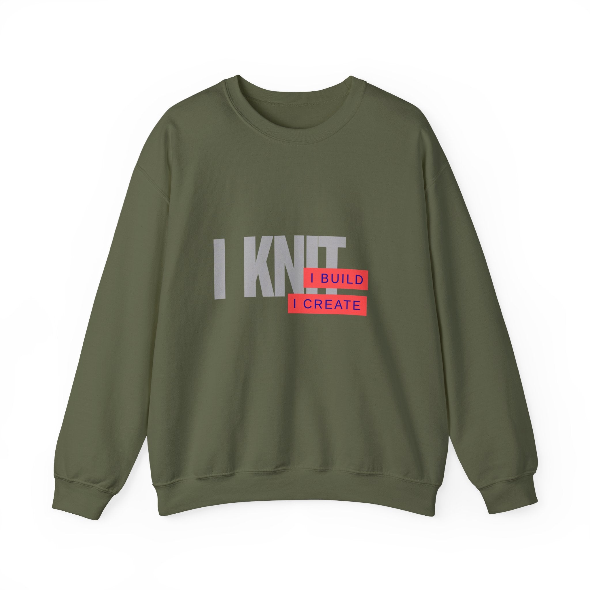 "I Knit. I build" – Men's Funny Knitting Sweatshirt