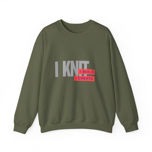 "I Knit. I Build. I Create." – Men's Funny Knitting Sweatshirt