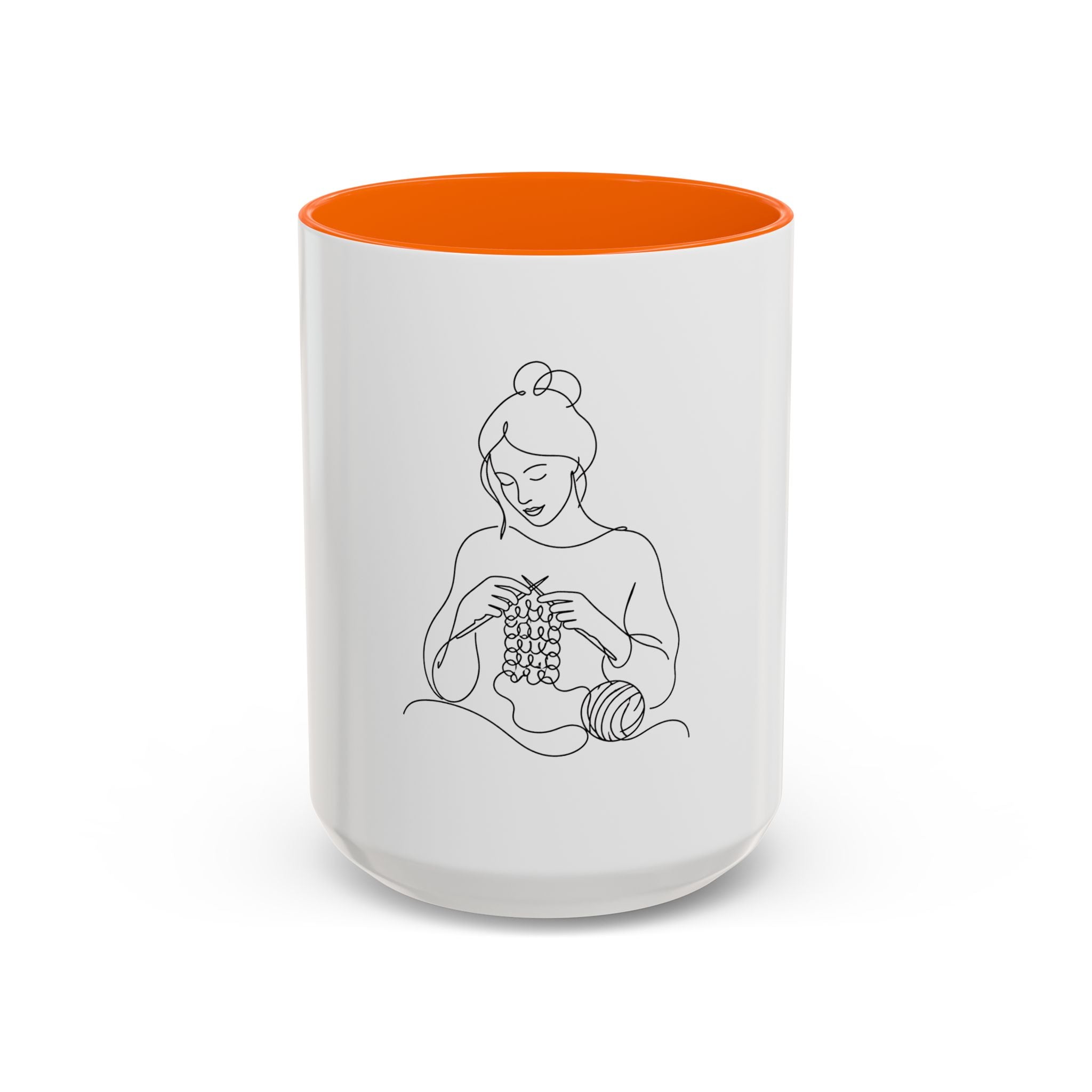 She Knits, She Sips – One Line Art Mug