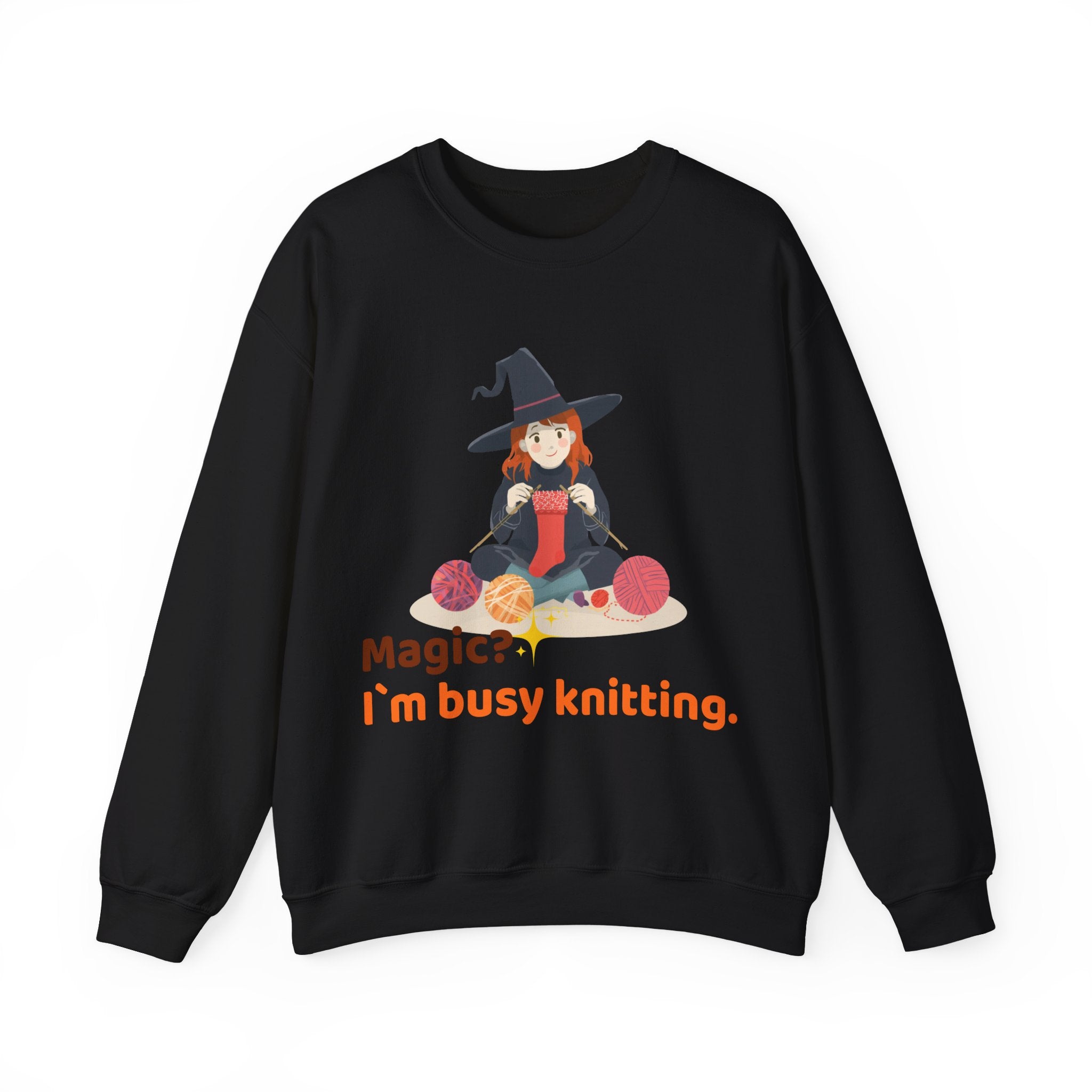 Magic? I’m Busy Knitting — Halloween Knitting Sweatshirt