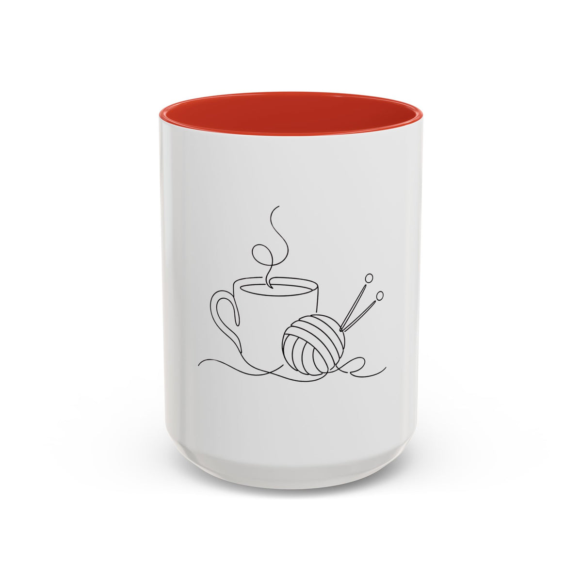 Coffee First, Knitting Second – One Line Art Mug