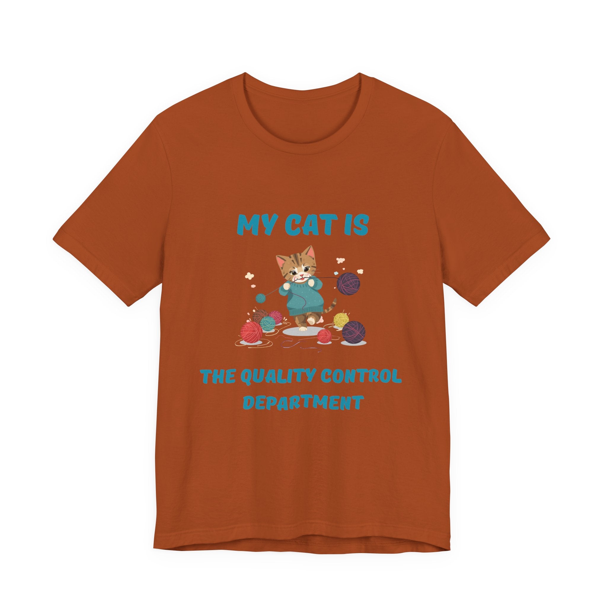 "My Cat Is the Quality Control Department" Unisex Knitting Tee