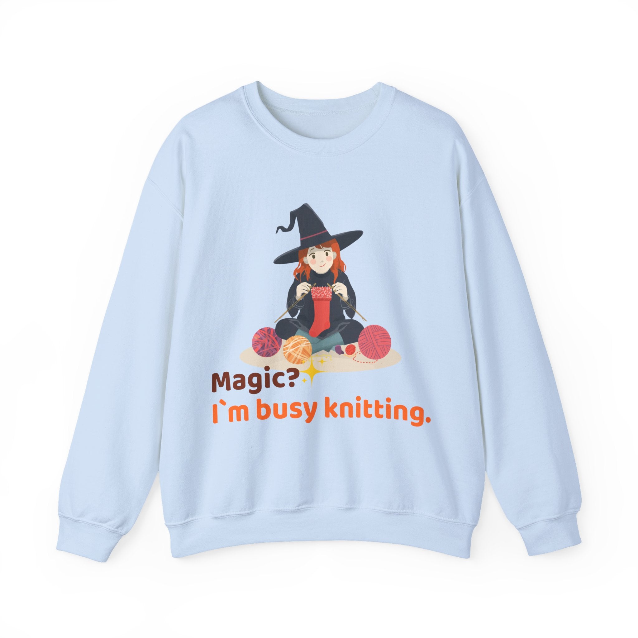 Magic? I’m Busy Knitting — Halloween Knitting Sweatshirt