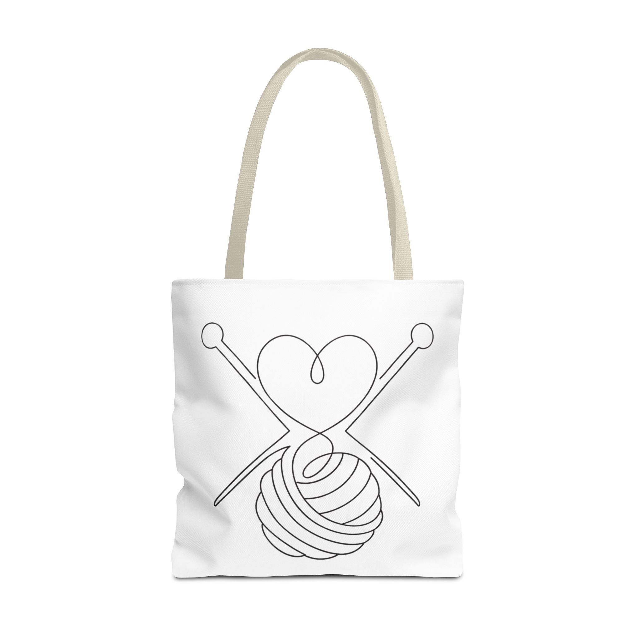 Made with Love & Yarn – One Line Art Tote Bag