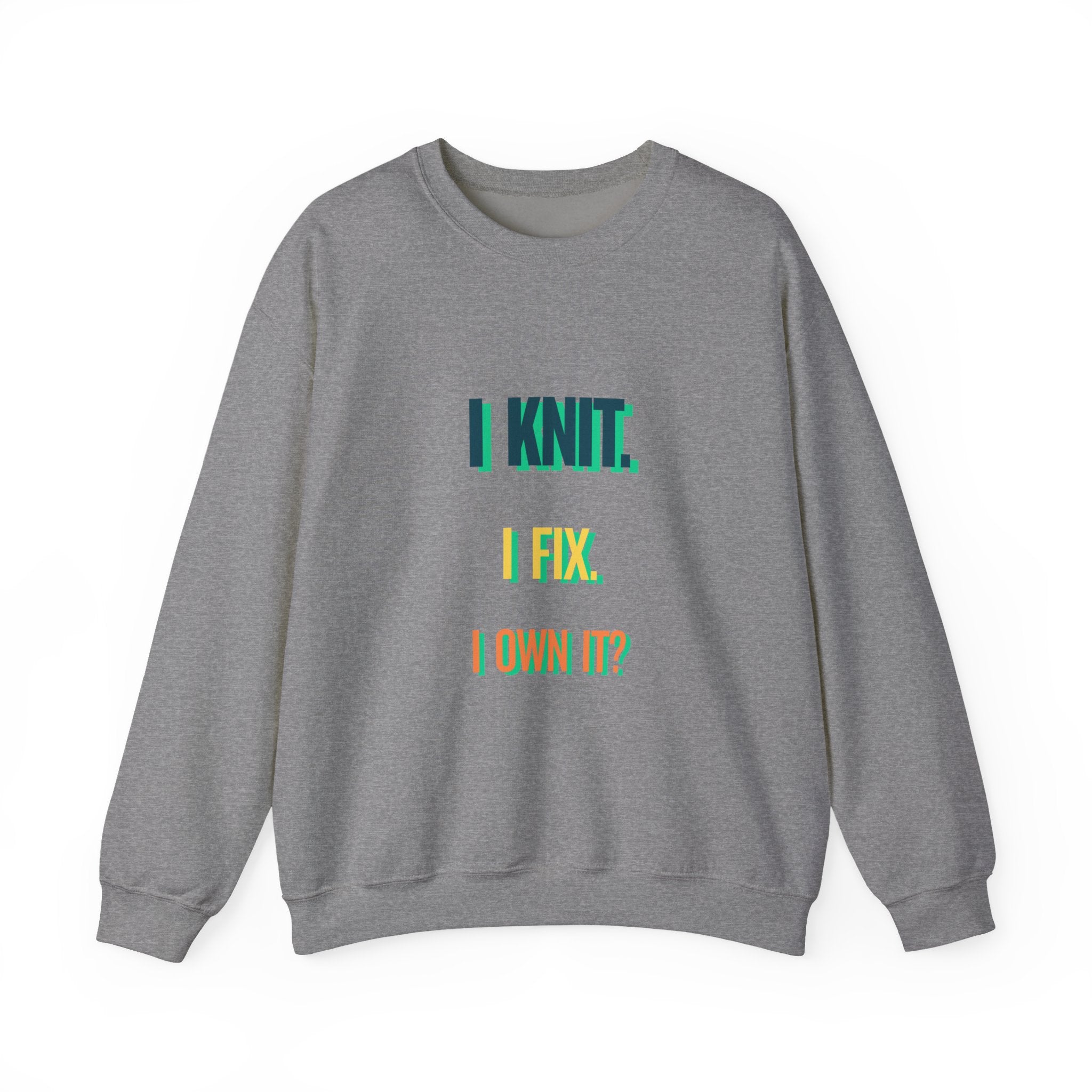 "I Knit. I Fix." – Men's Funny Knitting Sweatshirt