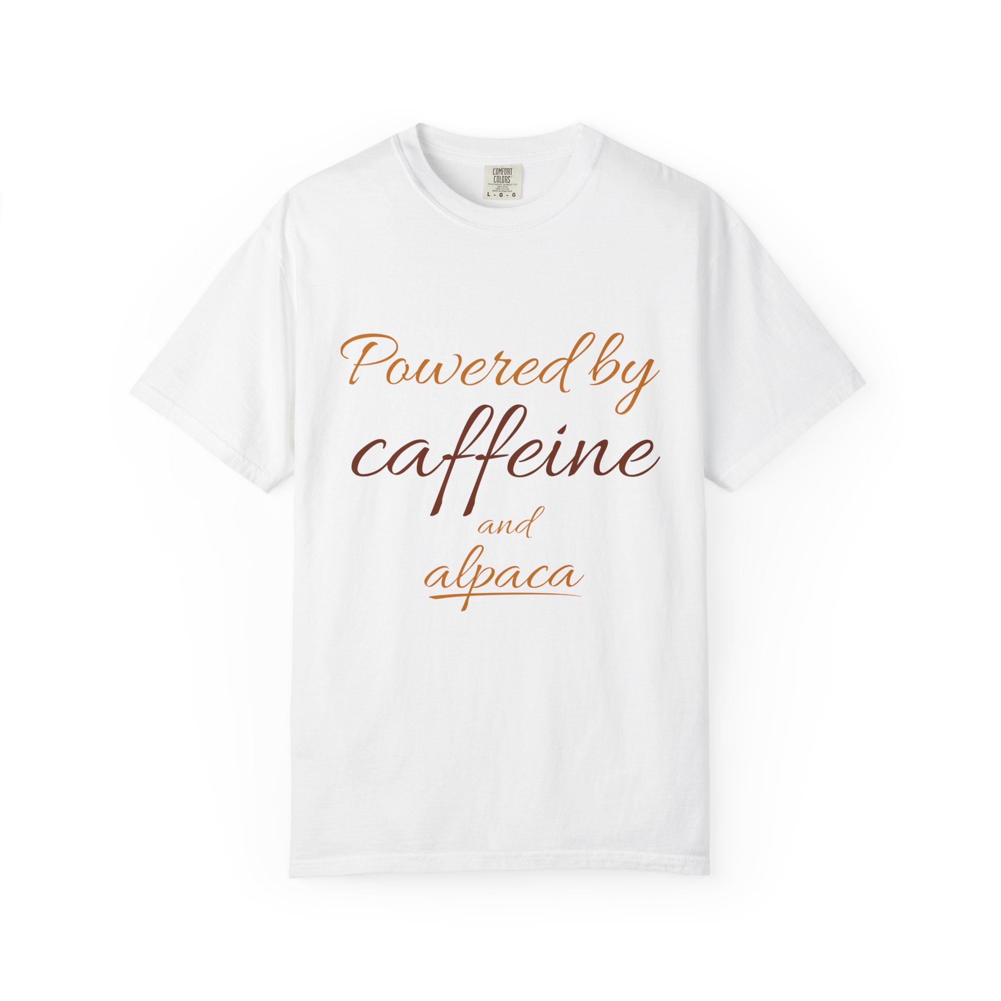 Powered by Caffeine & Alpaca — Women's Tee