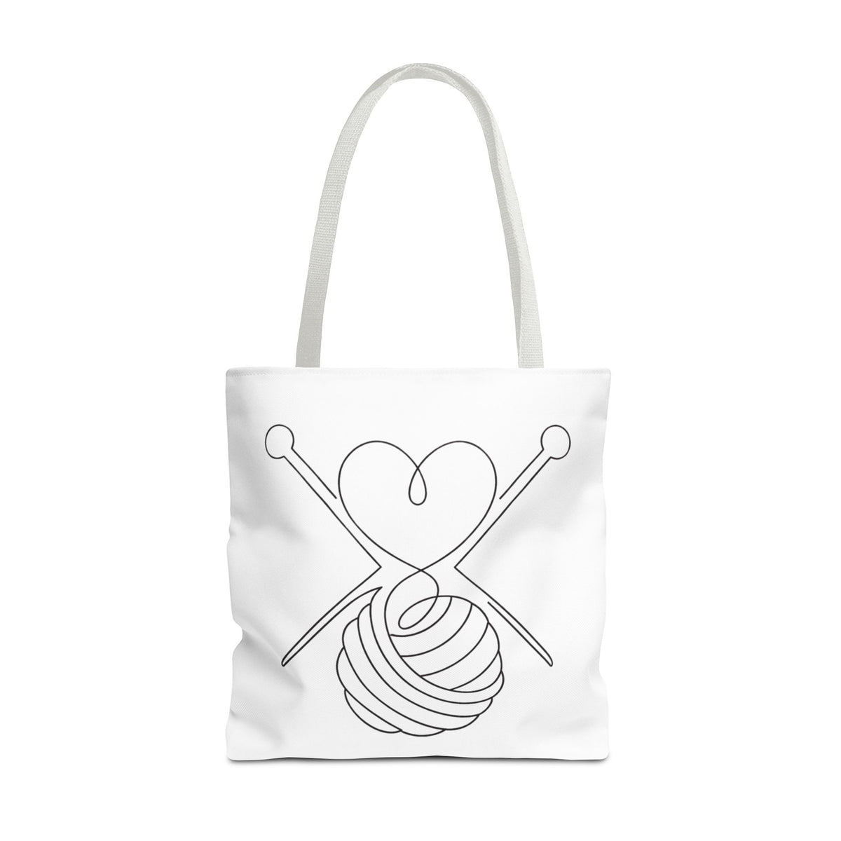 Made with Love & Yarn – One Line Art Tote Bag