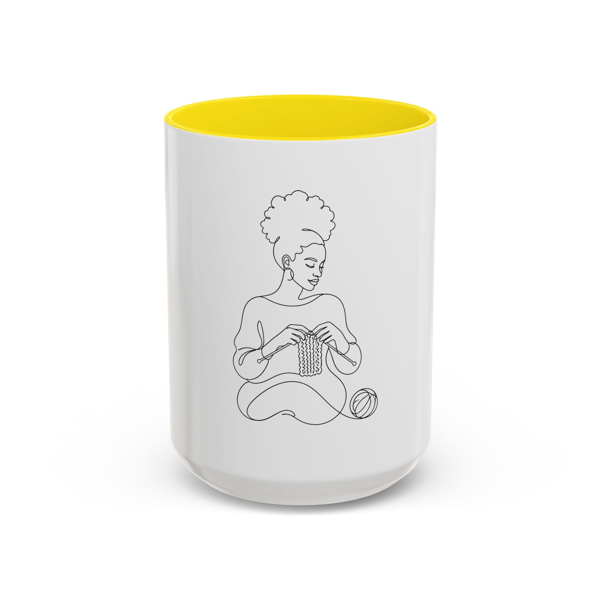 She Knits Her Own Story – One Line Art Mug