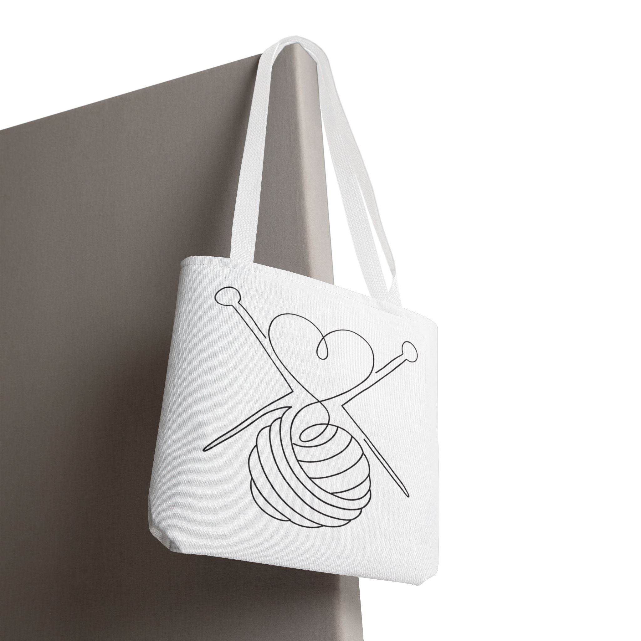 Made with Love & Yarn – One Line Art Tote Bag