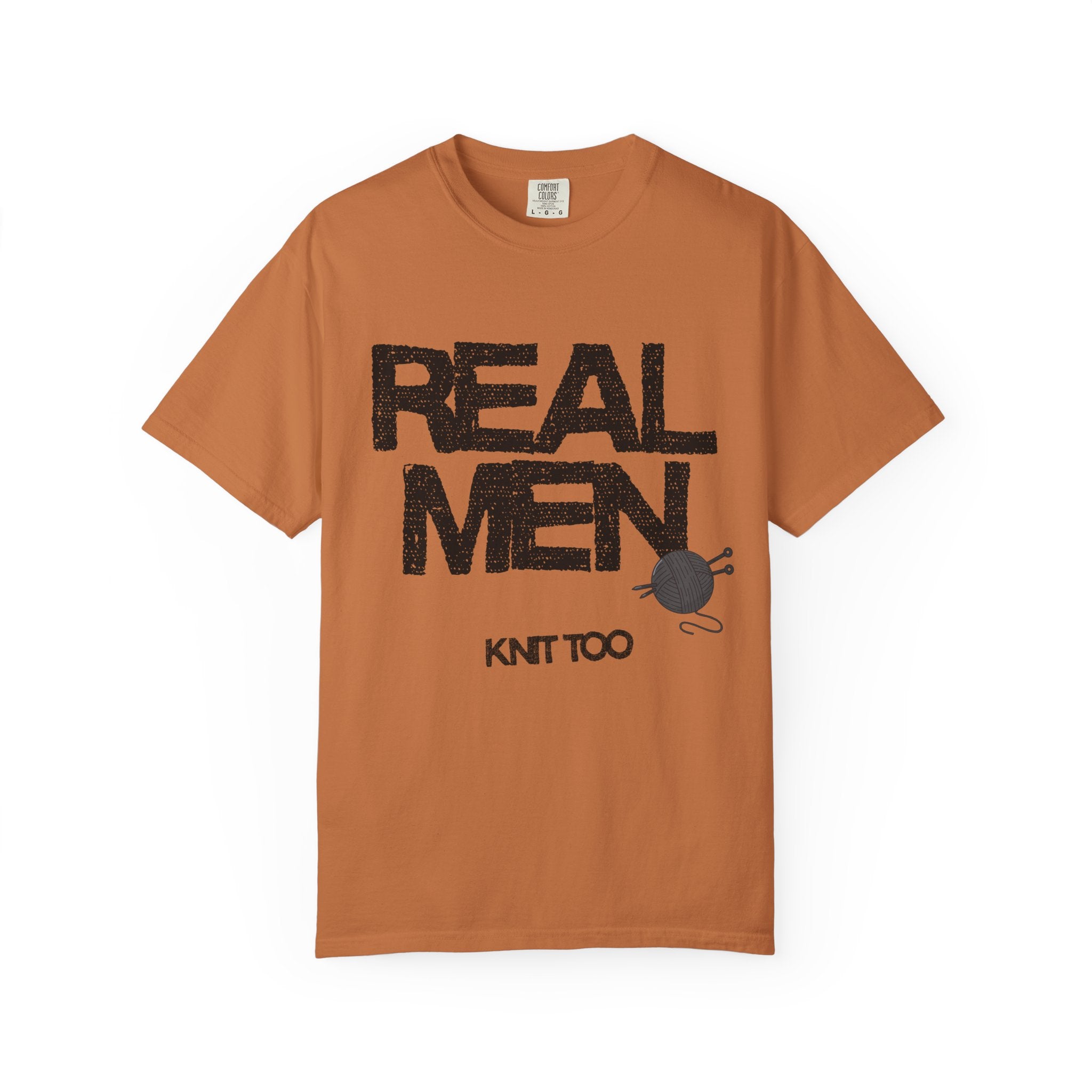 "Real Men knit too" – Funny Knitting T-Shirt for Men