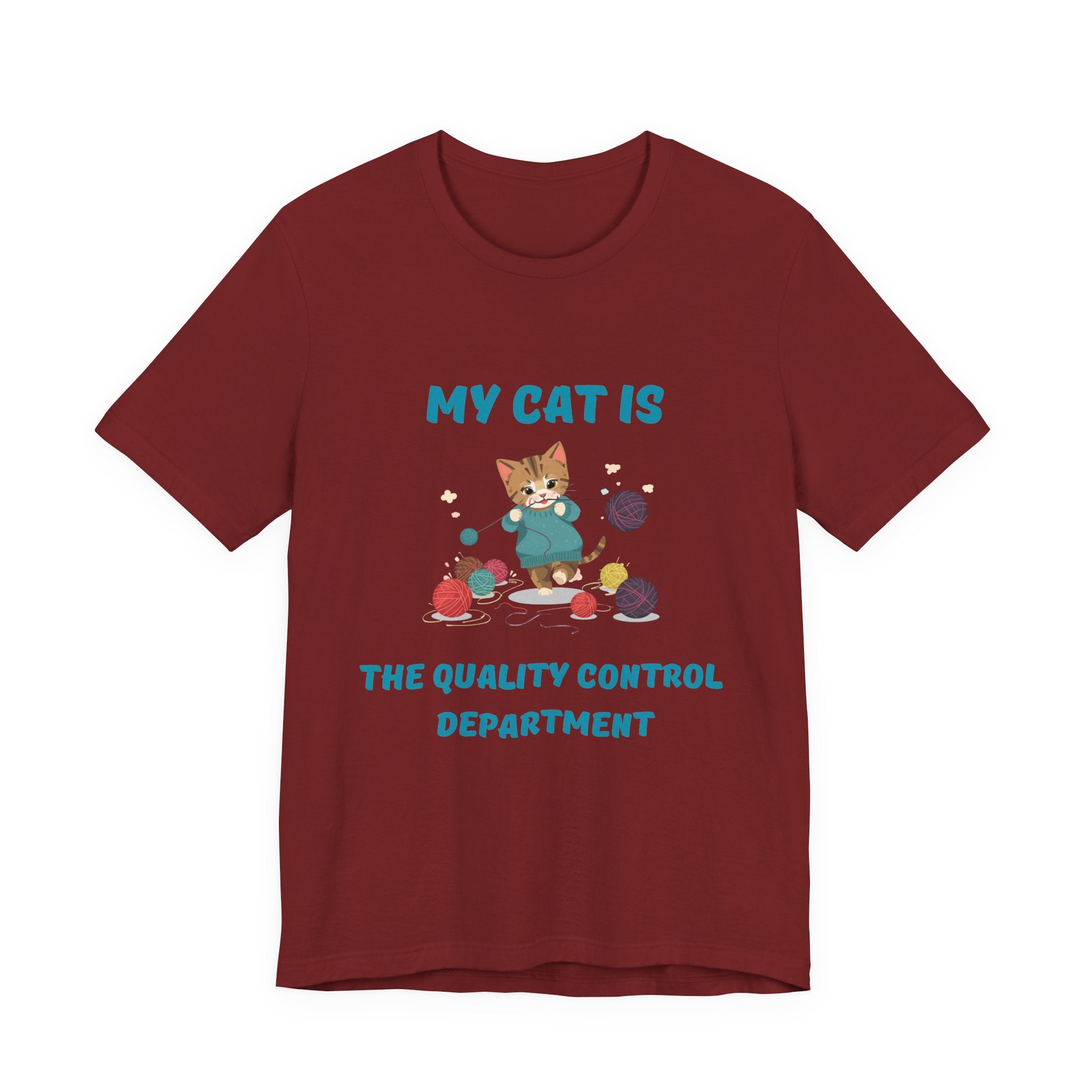 "My Cat Is the Quality Control Department" Unisex Knitting Tee