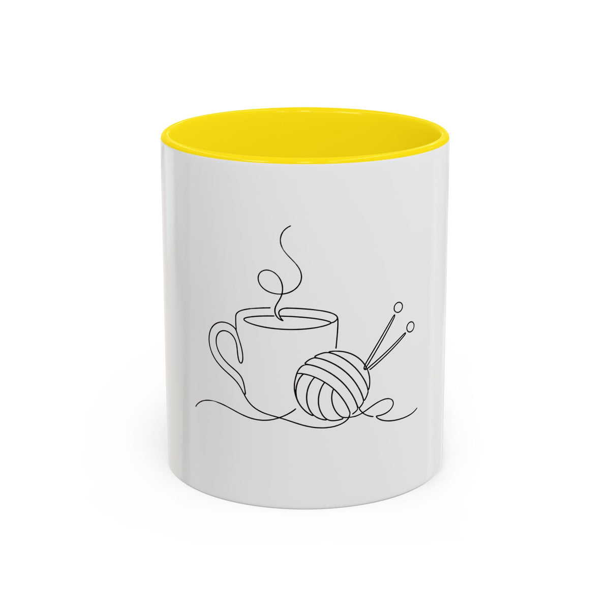 Coffee First, Knitting Second – One Line Art Mug