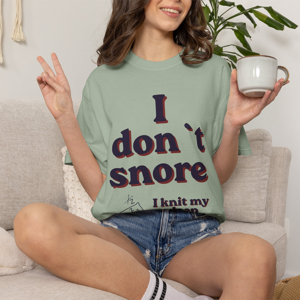"I don`t snore, I knit my sleep" – Funny Knitting T-Shirt for Men
