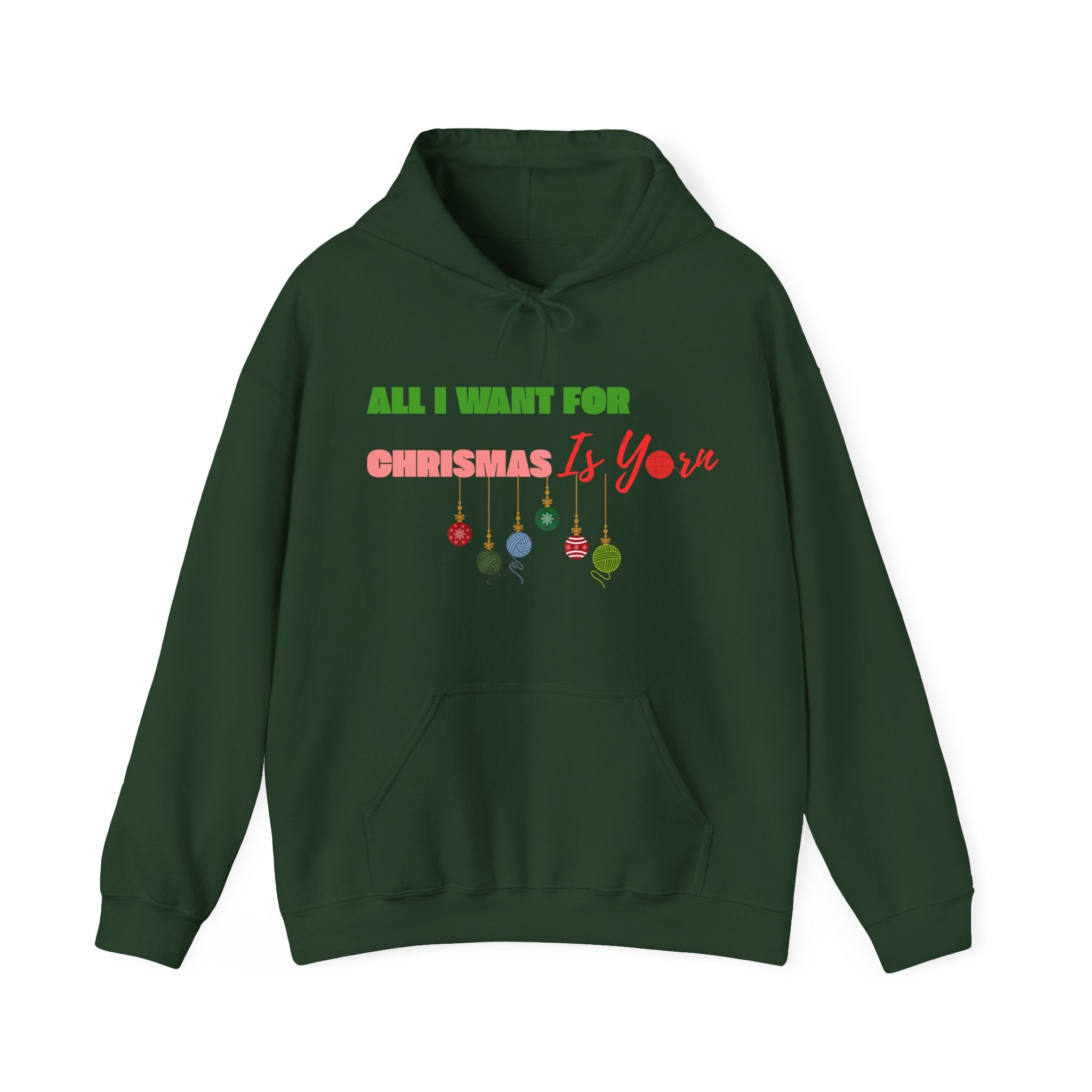 All I Want for Christmas Is Yarn — Women's Hoodie | Funny Knitting Gift